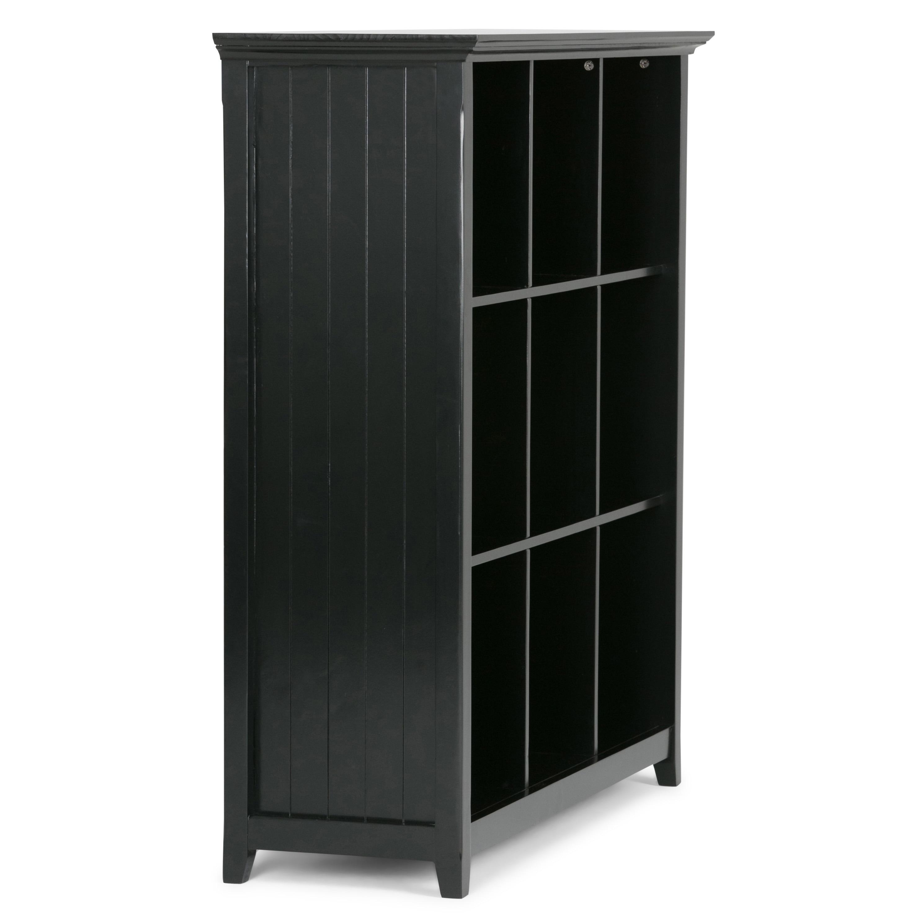 Simpli Home Acadian Wood Transitional 9 Cube Bookcase and Unit in Black