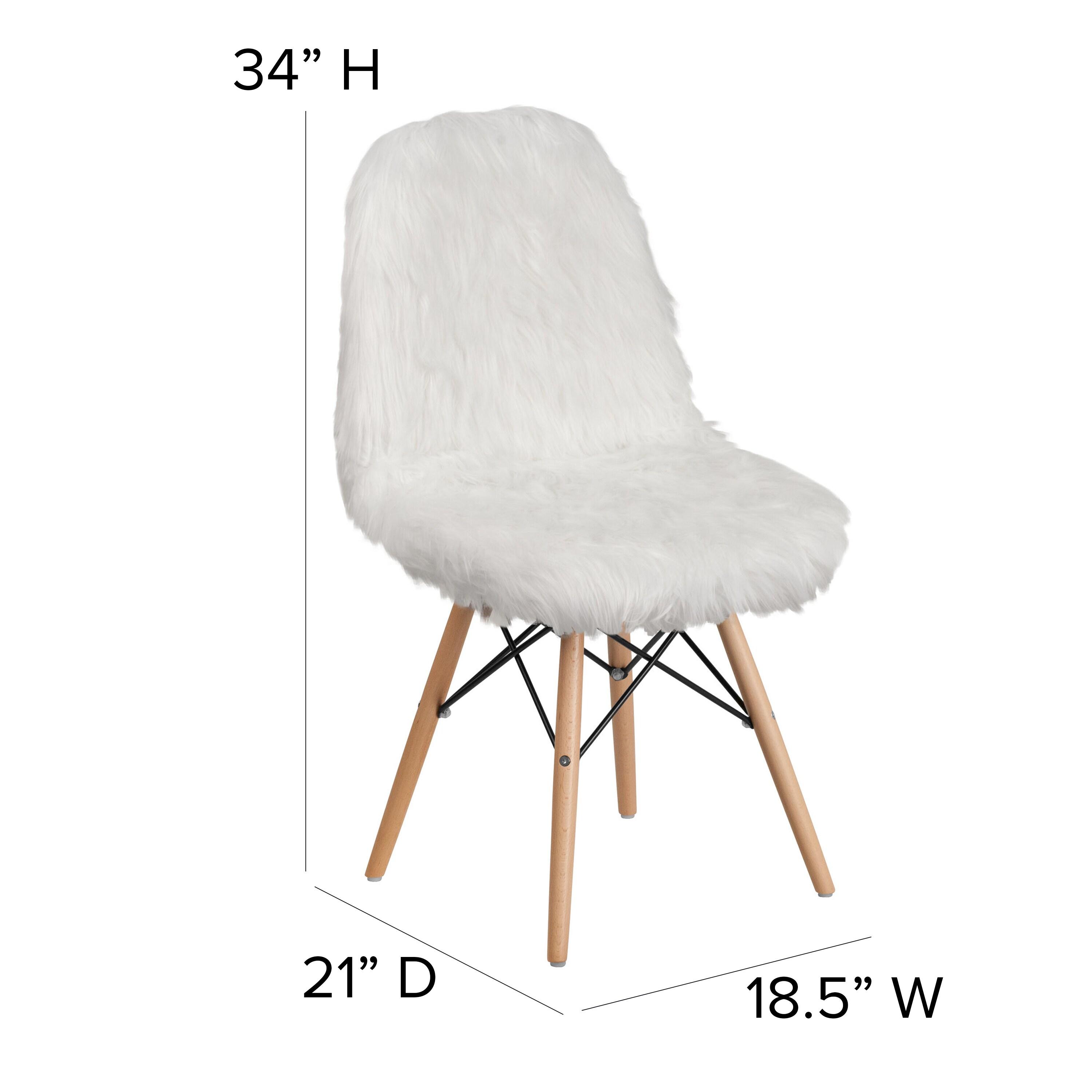 Flash Furniture Shaggy Dog White Accent Chair