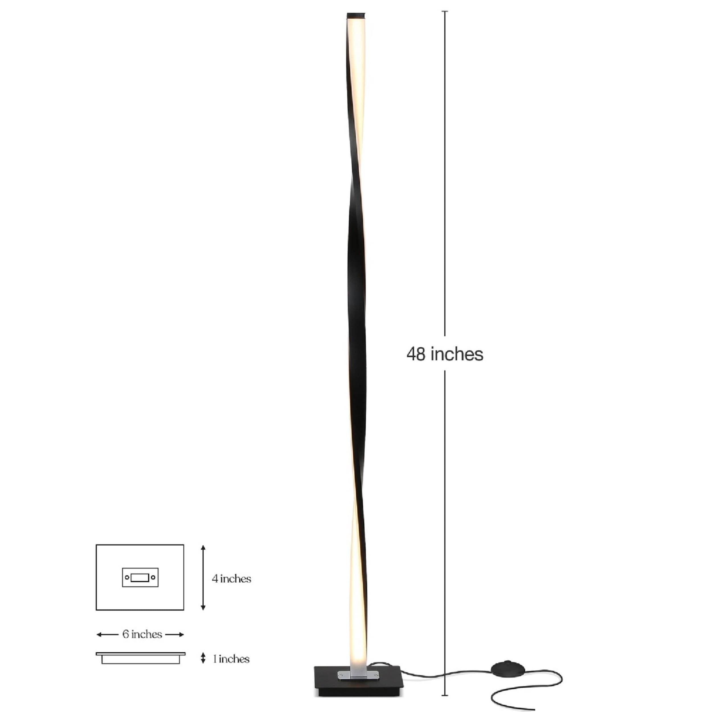 Brightech Helix 48 in. Industrial LED Floor Lamp with Built-In 3-Way Dimmer
