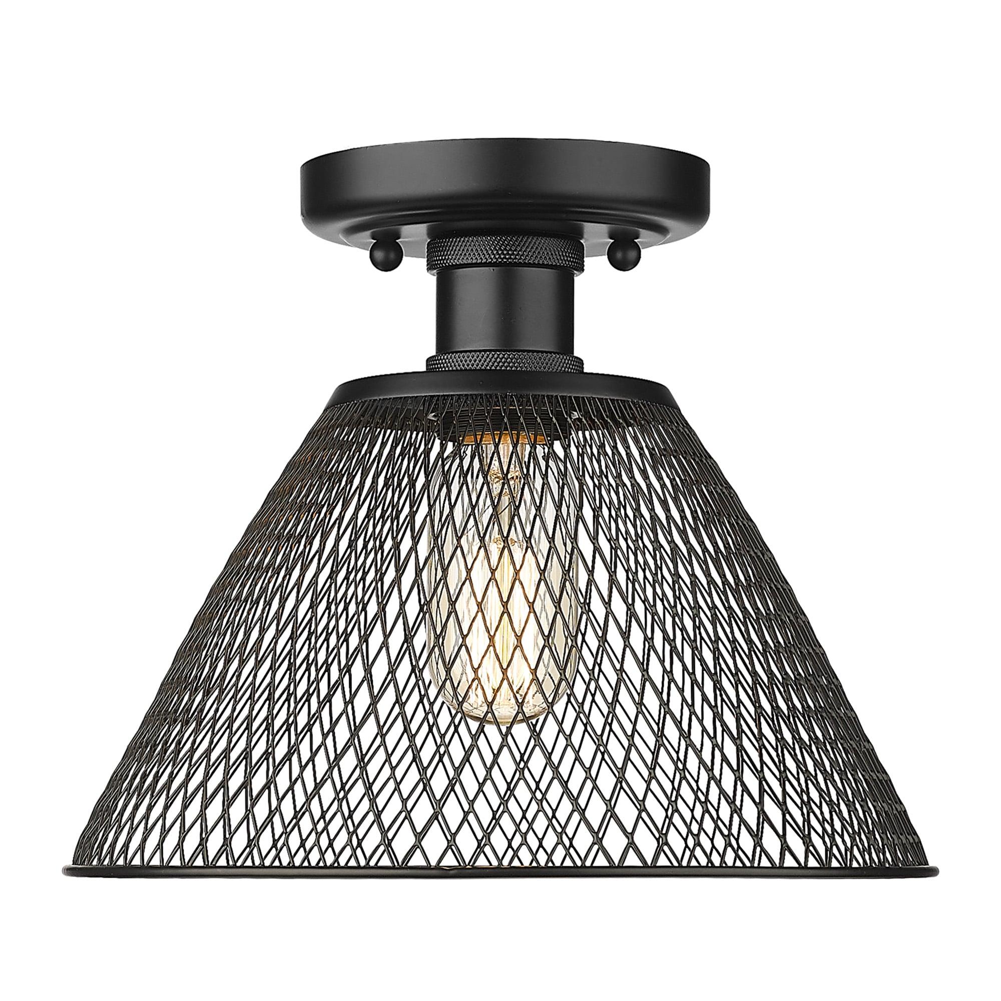Golden Lighting Carver 1-Light Semi-flush in Matte Black