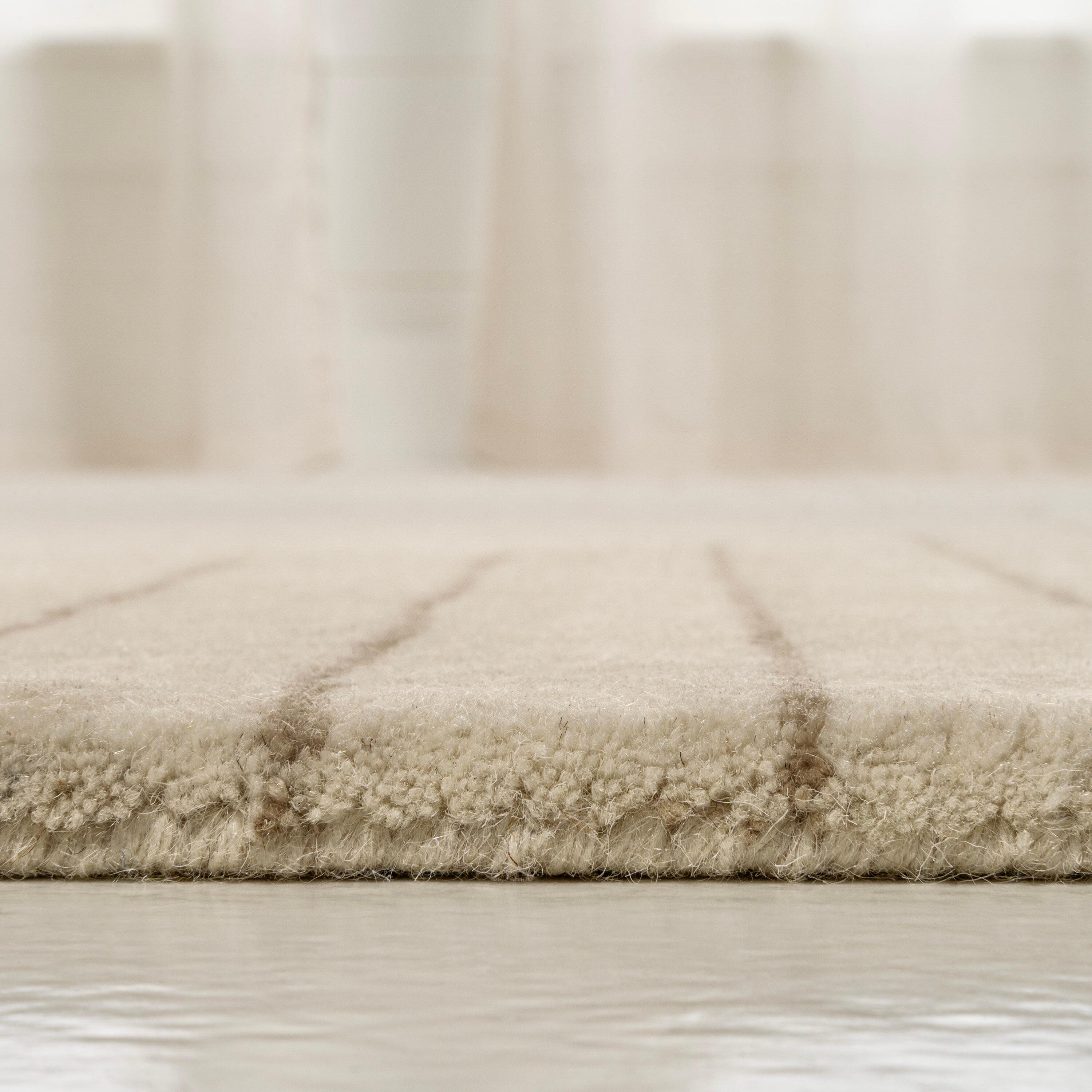 JONATHAN Y Retro Bohemian Abstract Striped Handwoven Wool Ivory/Beige 6 ft. x 9 ft. Area Rug