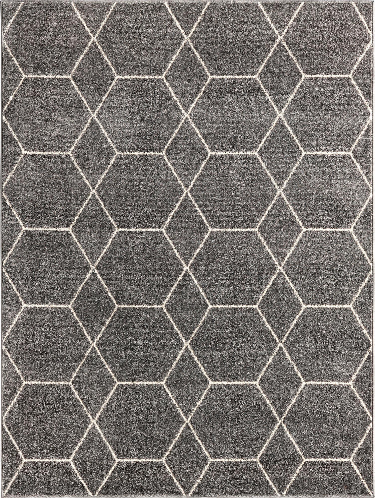 Unique Loom 10' 0 x 13' 0 Trellis Frieze Geometric Light Gray Area Rug