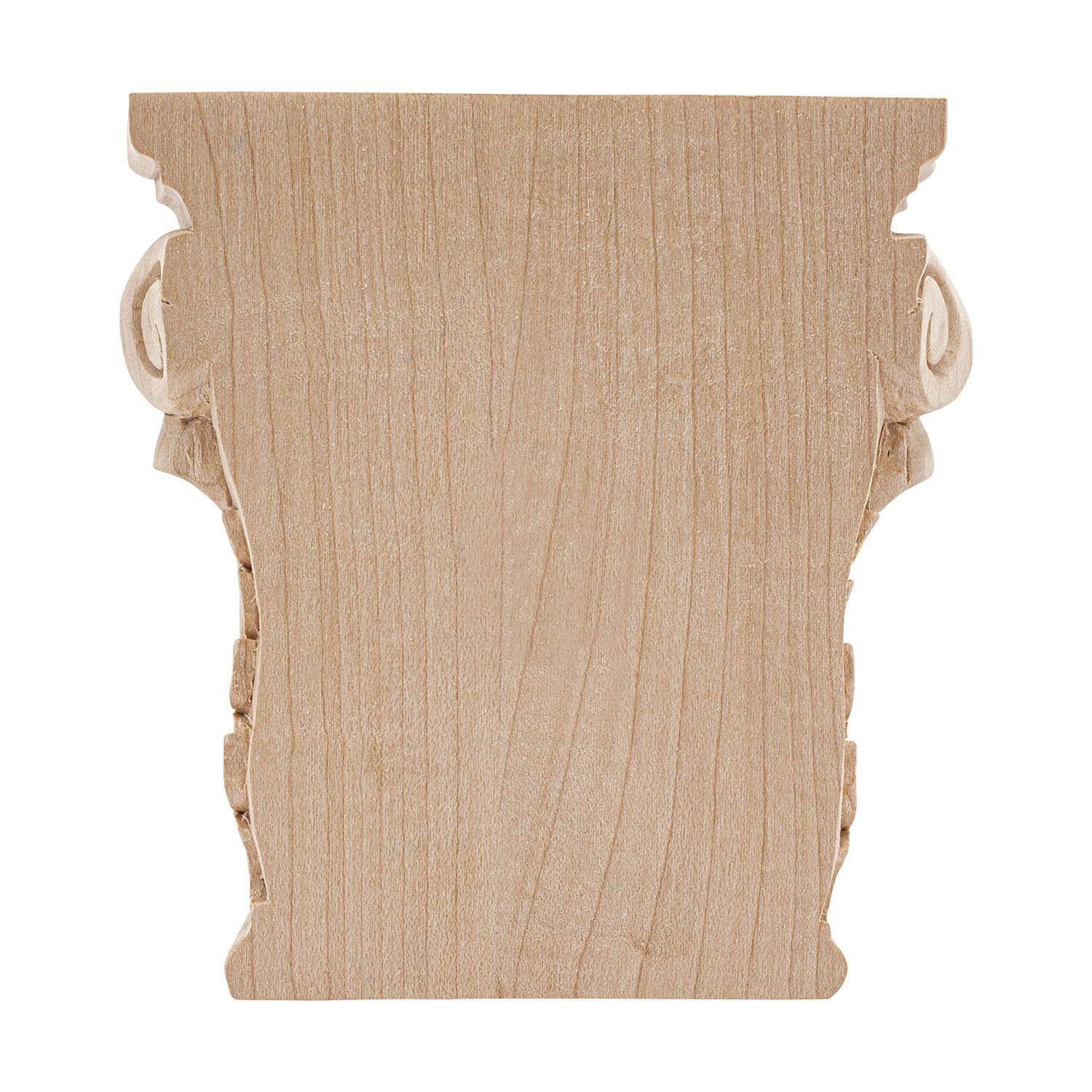 Architectural Products by Outwater L.L.C. 4 in x 3-7/8 in x 1 in Unfinished Acanthus Wood Onlay Capital Wood Applique