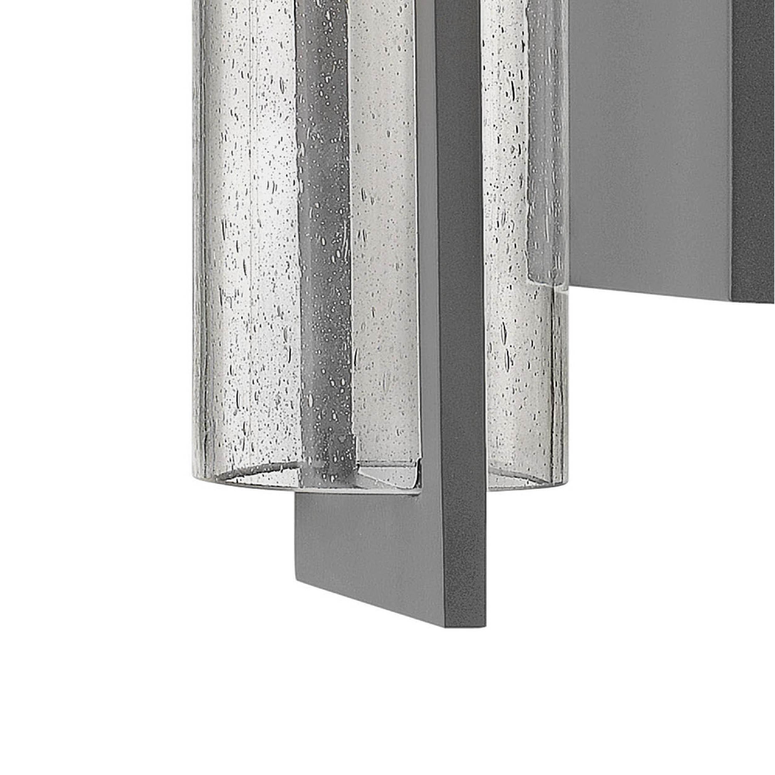 Hinkley Shelter Medium Outdoor Wall Mount Lantern - Minimalist Style, Dark Sky-Compliant, Solid Aluminum/Clear Seedy Glass - Hematite