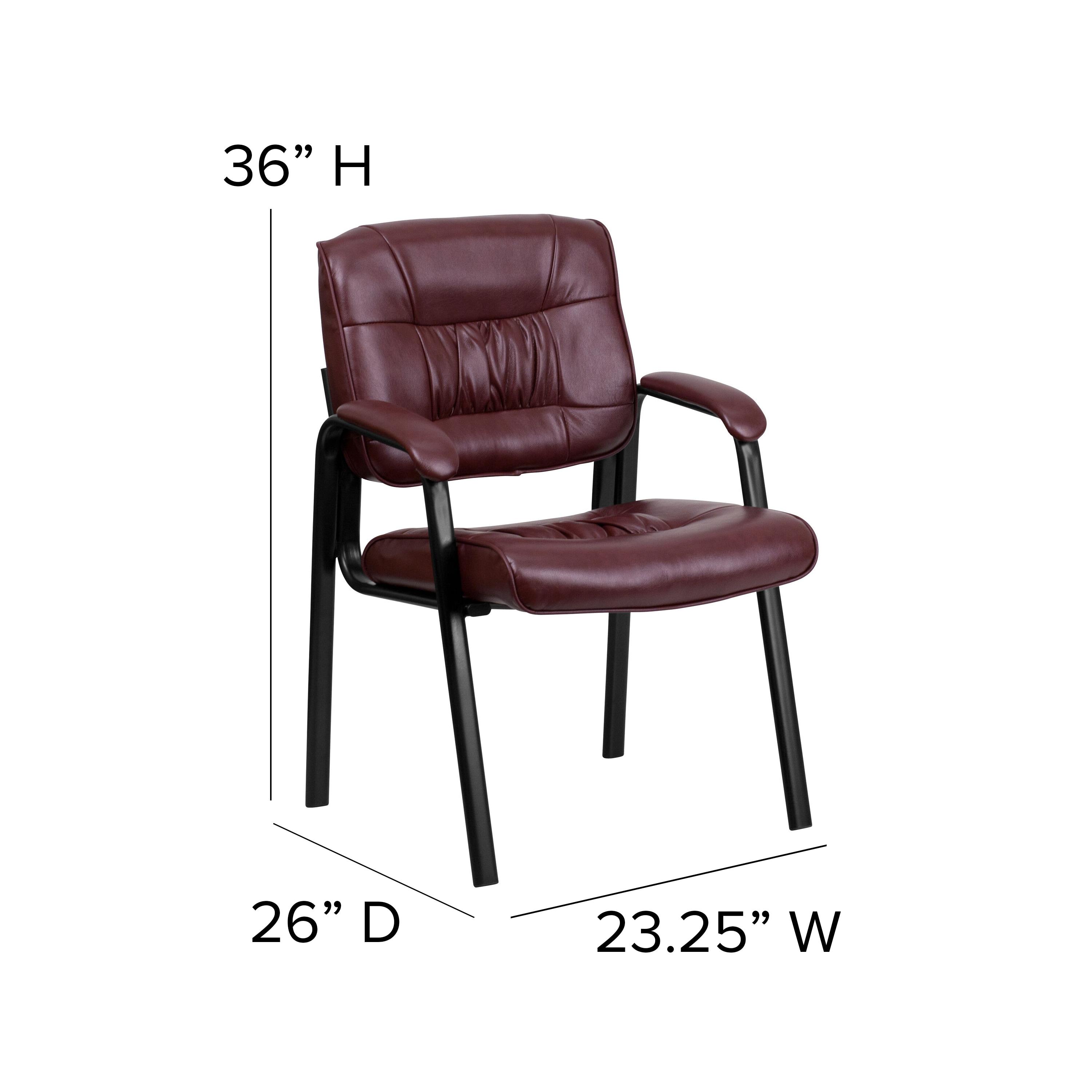 Flash Furniture Haeger LeatherSoft Tufted Executive Reception Chair with Padded Armrests, Burgundy