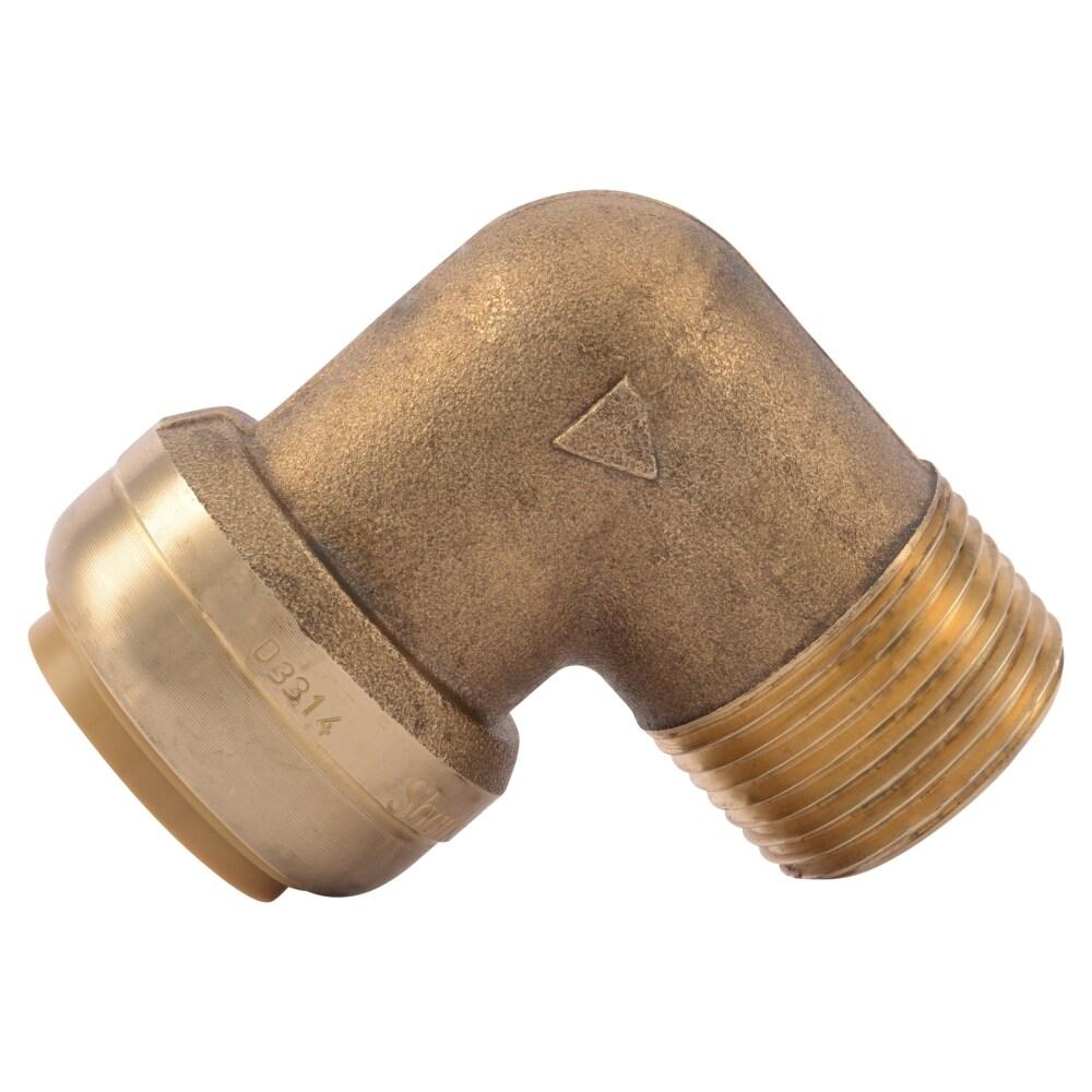 3/4 Inch Brass Push-to-Connect 90-Degree Elbow Fitting