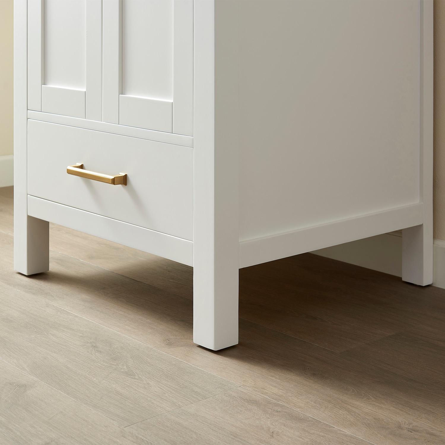 Shannon 24" Single Sink Bathroom Vanity White Stone Top in White No Mirror
