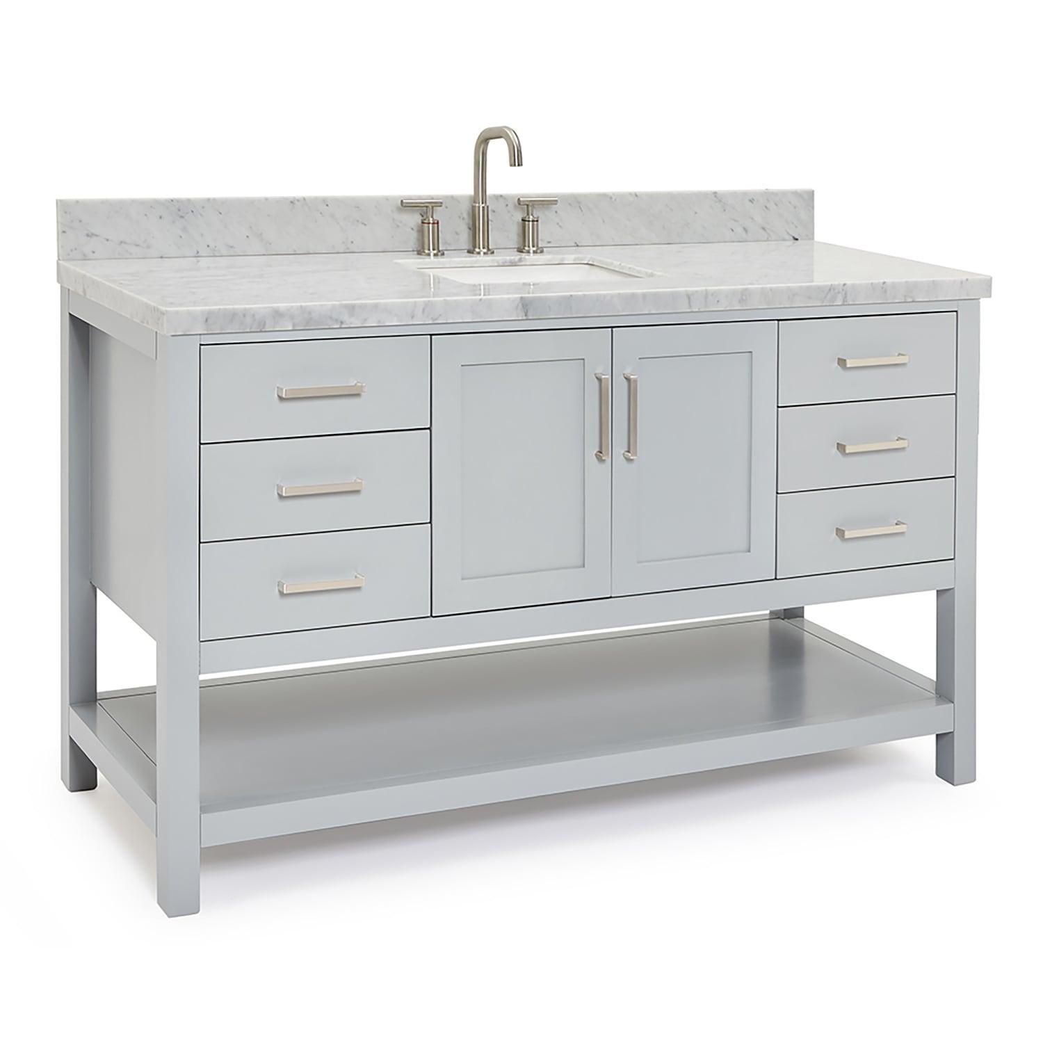 Ariel S061scwrvo Magnolia 61" Free Standing Double Basin Vanity Set - Grey