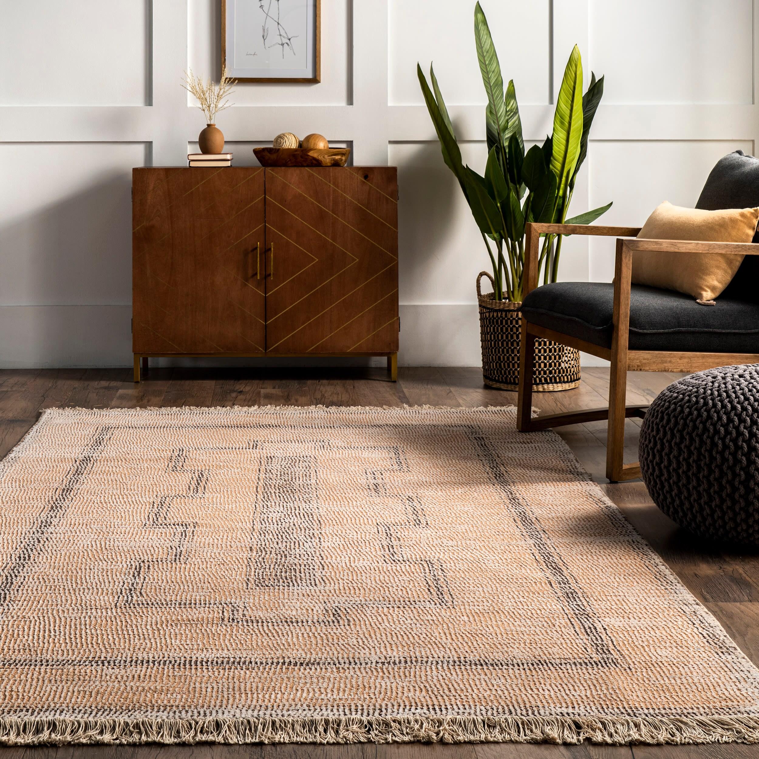 Arvin Olano x Rugs USA Ginger Cotton-Blend Beige Area Rug