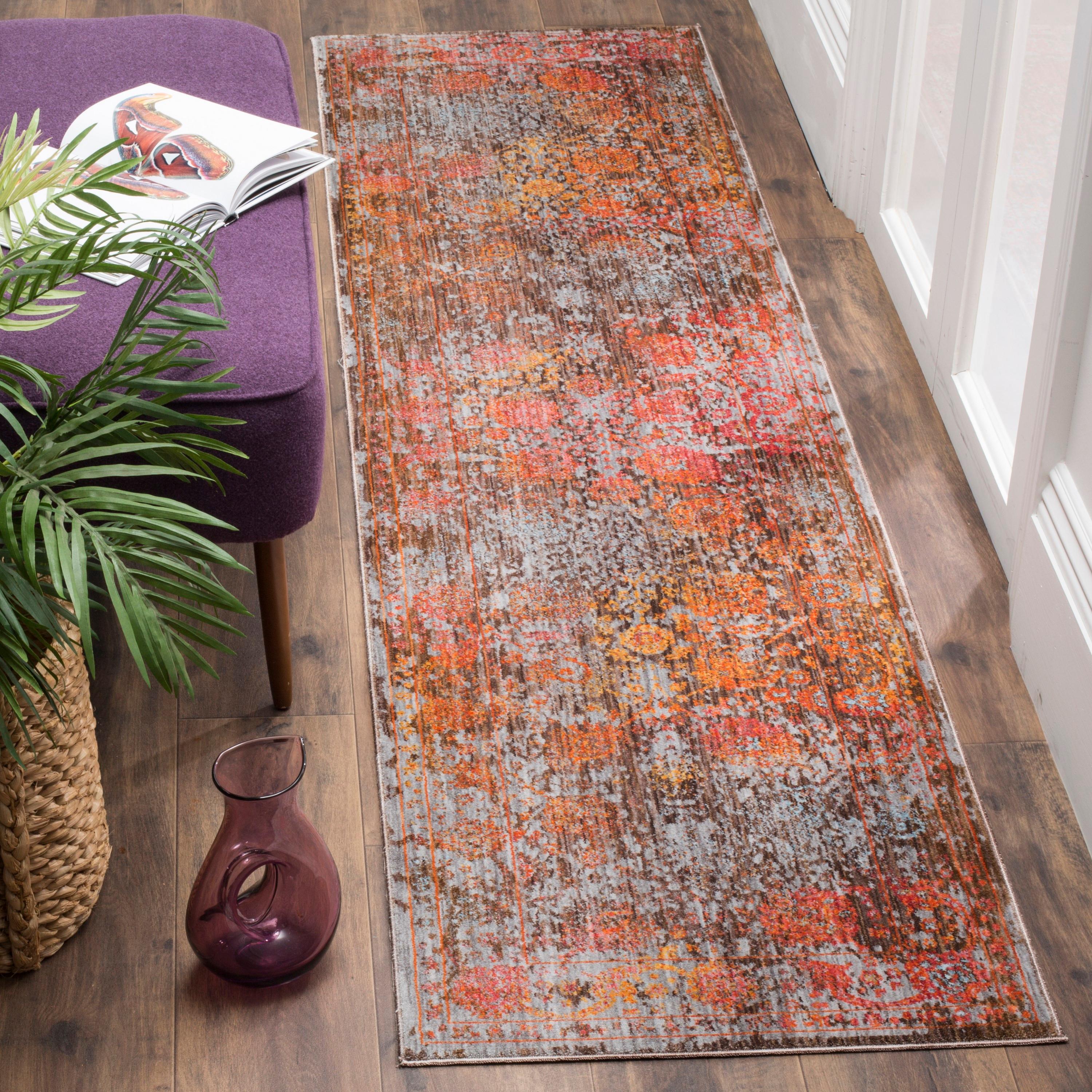 Vintage Persian VTP409 Power Loomed Indoor Runner Rug - Brown/Multi - 2'2"x12' - Safavieh.