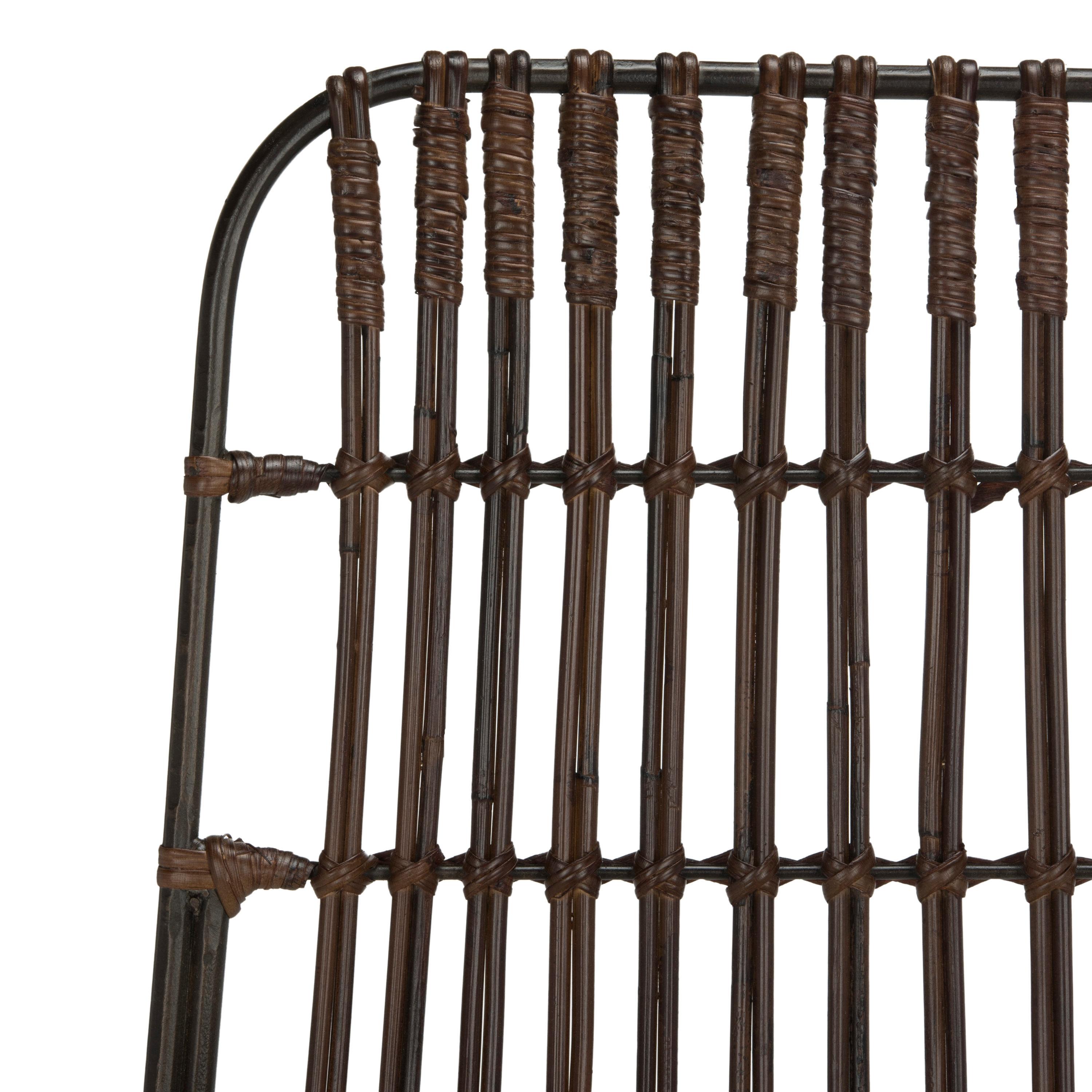 Minerva Wicker Counter Stool (Set of 2) - WIK6509 - Brown/Black - Safavieh