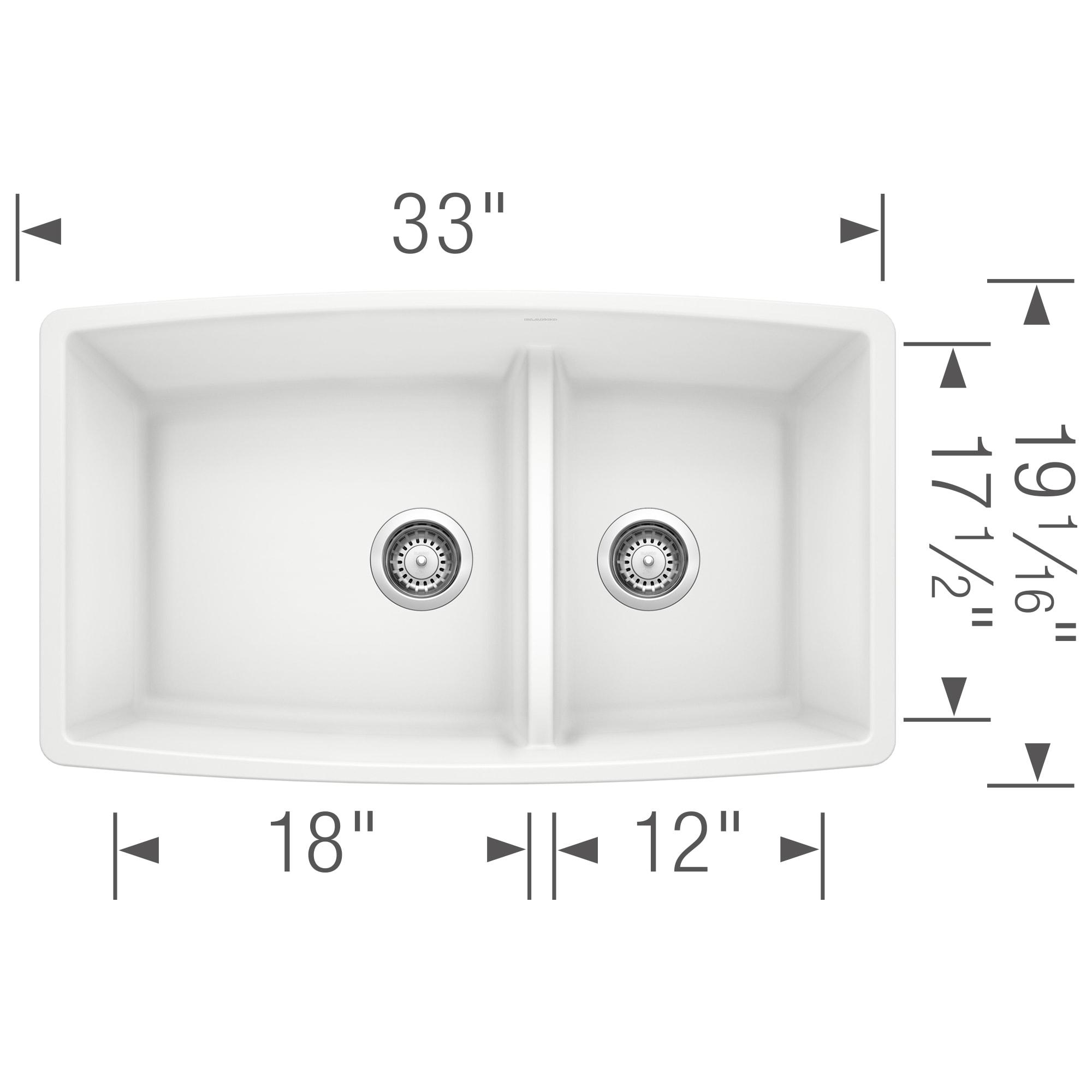 Blanco PERFORMA Medium 1-3/4 with Low Divide SILGRANIT Sink White