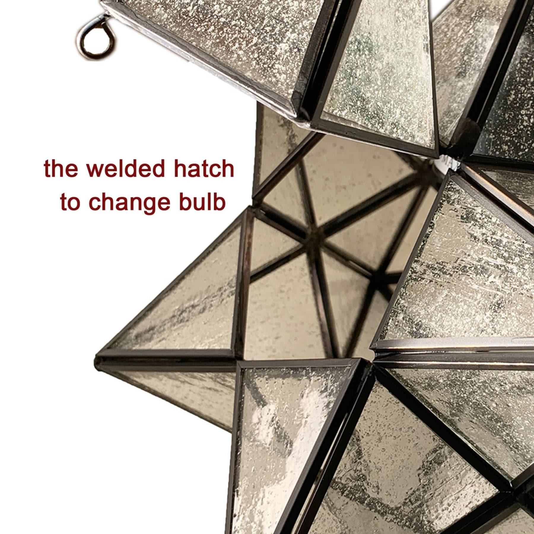 Geometric Black and Clear Glass Star Pendant Light