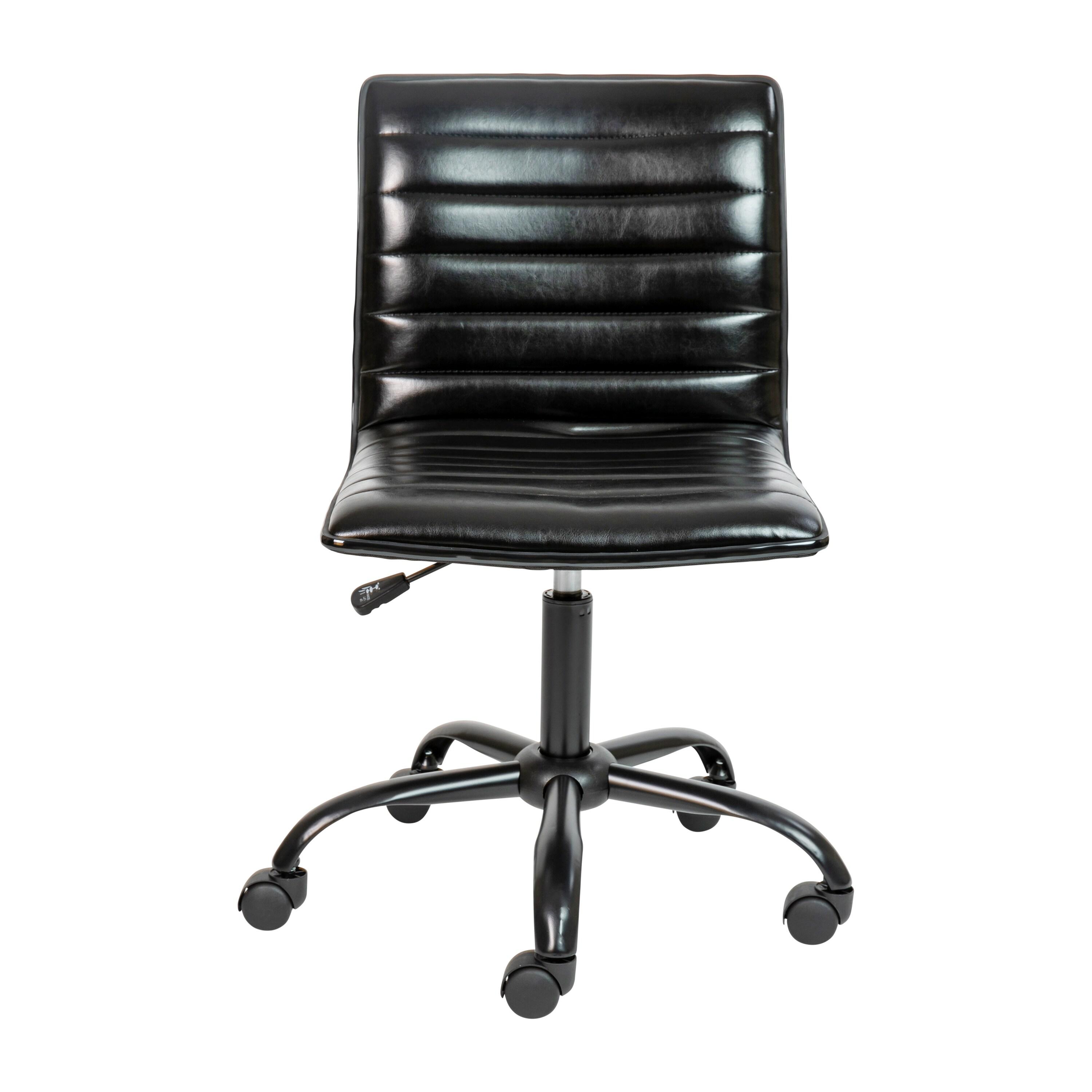 Flash Furniture Merchiston Low-Back Modern Ribbed Upholstered Vinyl Swivel Desk Chair by Flash Furniture