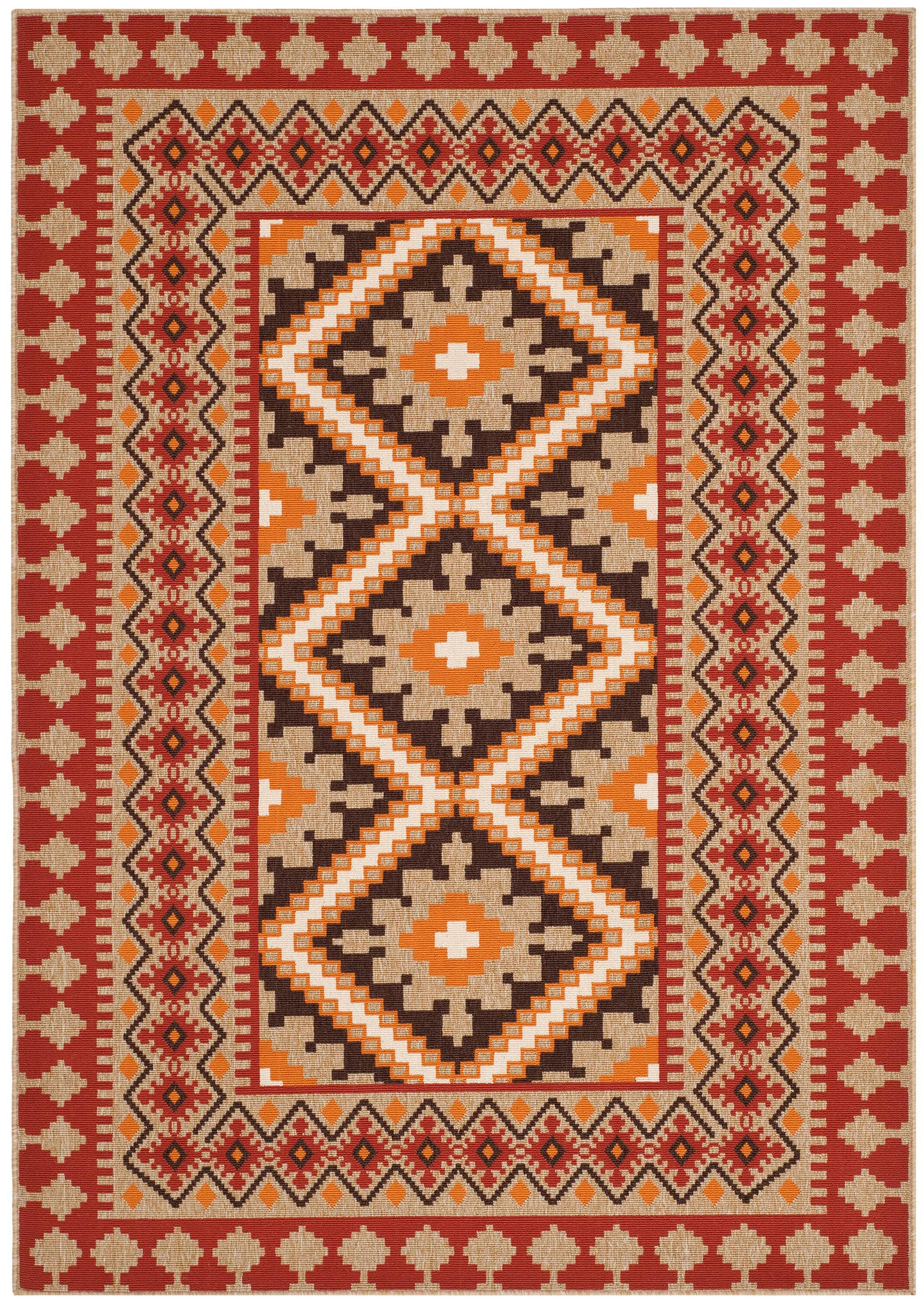 Veranda VER099 Power Loomed Indoor/Outdoor Accent Rug - Red/Natural - 2'x3'7" - Safavieh