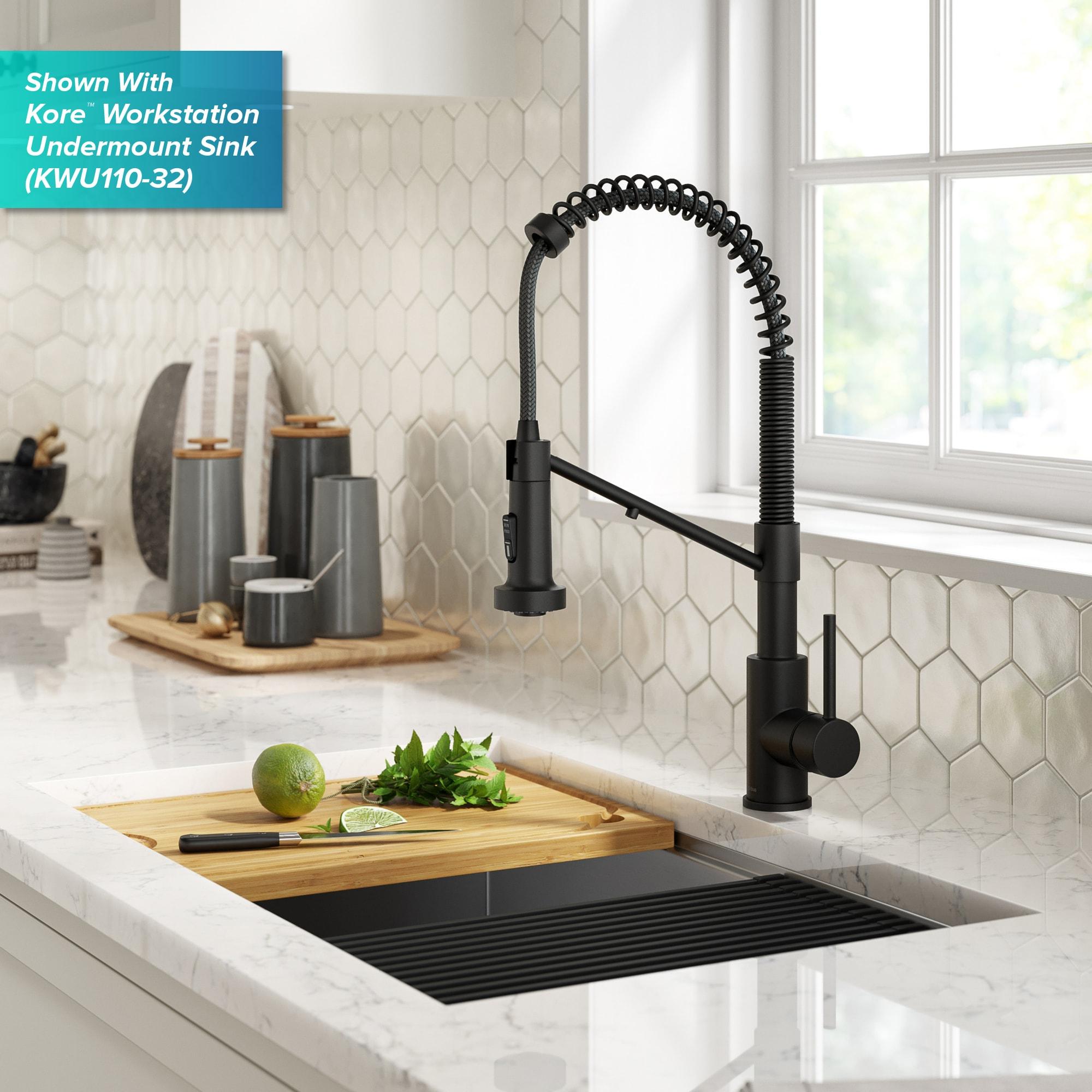KRAUS Bolden 2-in-1 Commercial Style Pull Down Single Handle Water Filter Kitchen Faucet for Reverse Osmosis or Water Filtration System in Matte Black