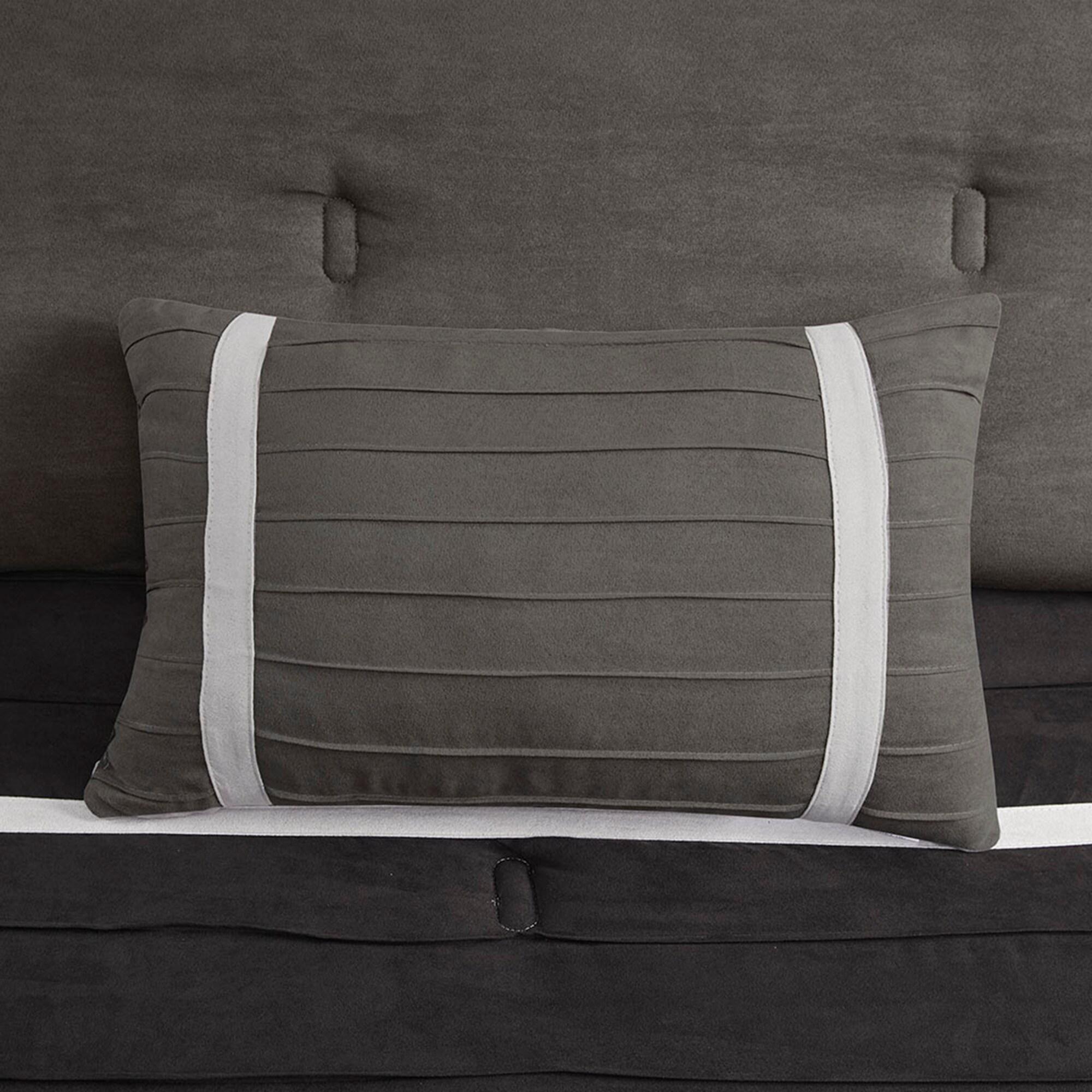 Madison Park Palmer 7 PC Pieced Faux Suede Comforter Set