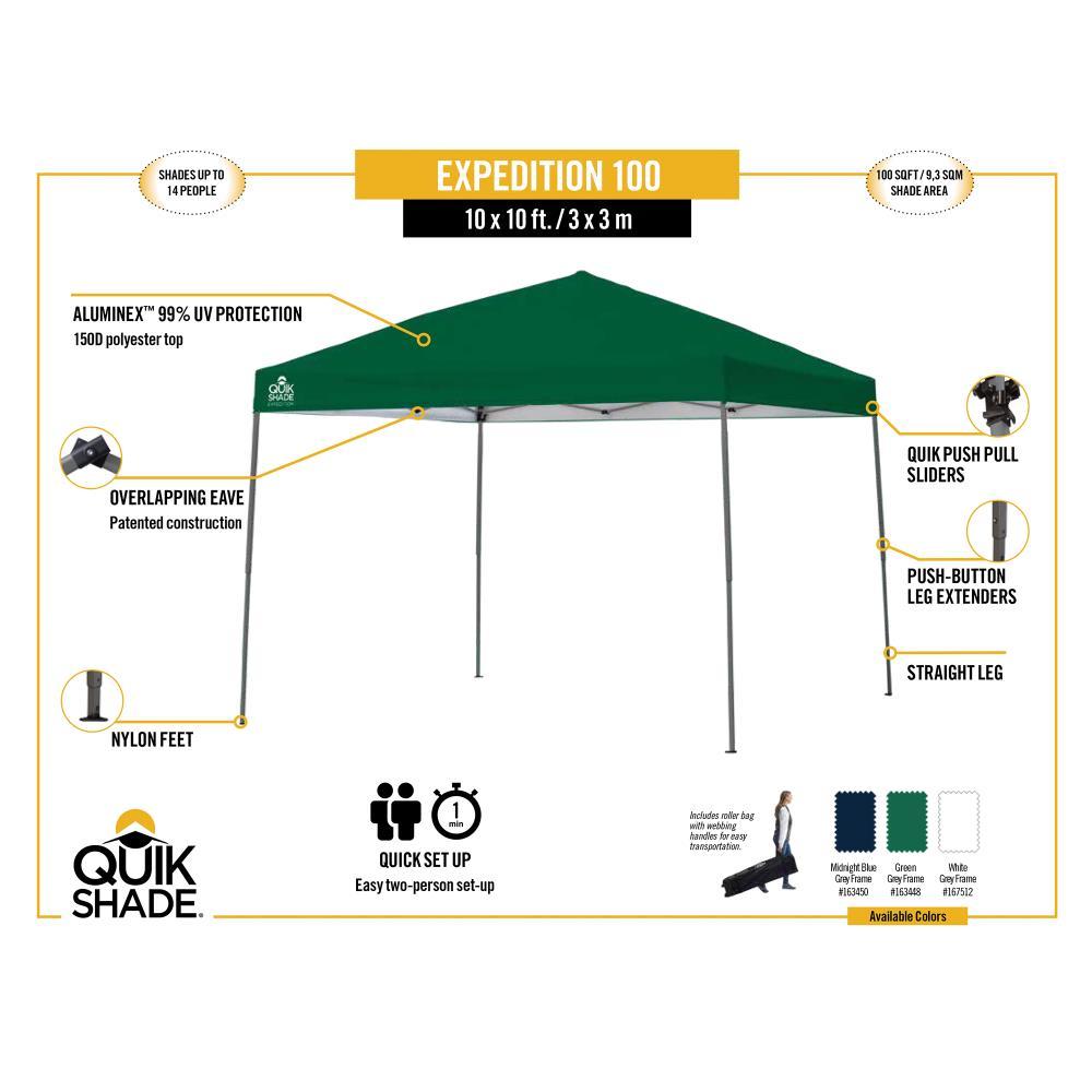 QuikShade Expedition 10 Ft. W x 10 Ft. D Steel Pop-Up Canopy & Reviews | Wayfair