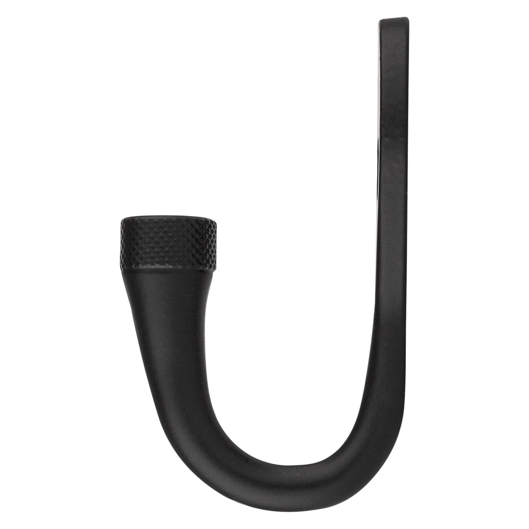 National Hardware Powell Medium Matte Black Black Aluminum 2-5/8 in. L Knurled Hook 15 lb 1 pk