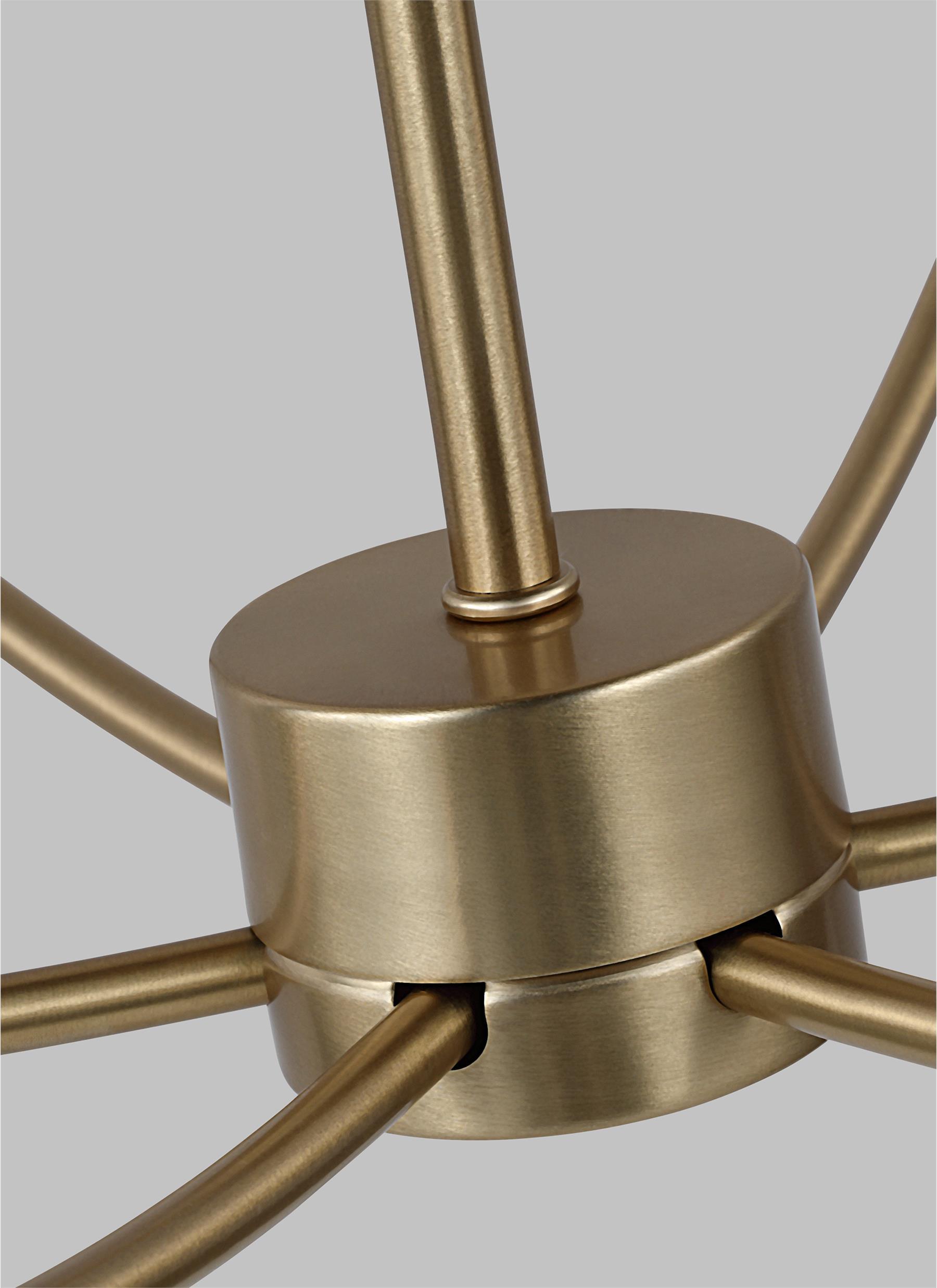 Elegant Satin Brass 9-Light Incandescent Chandelier with Clear Accents