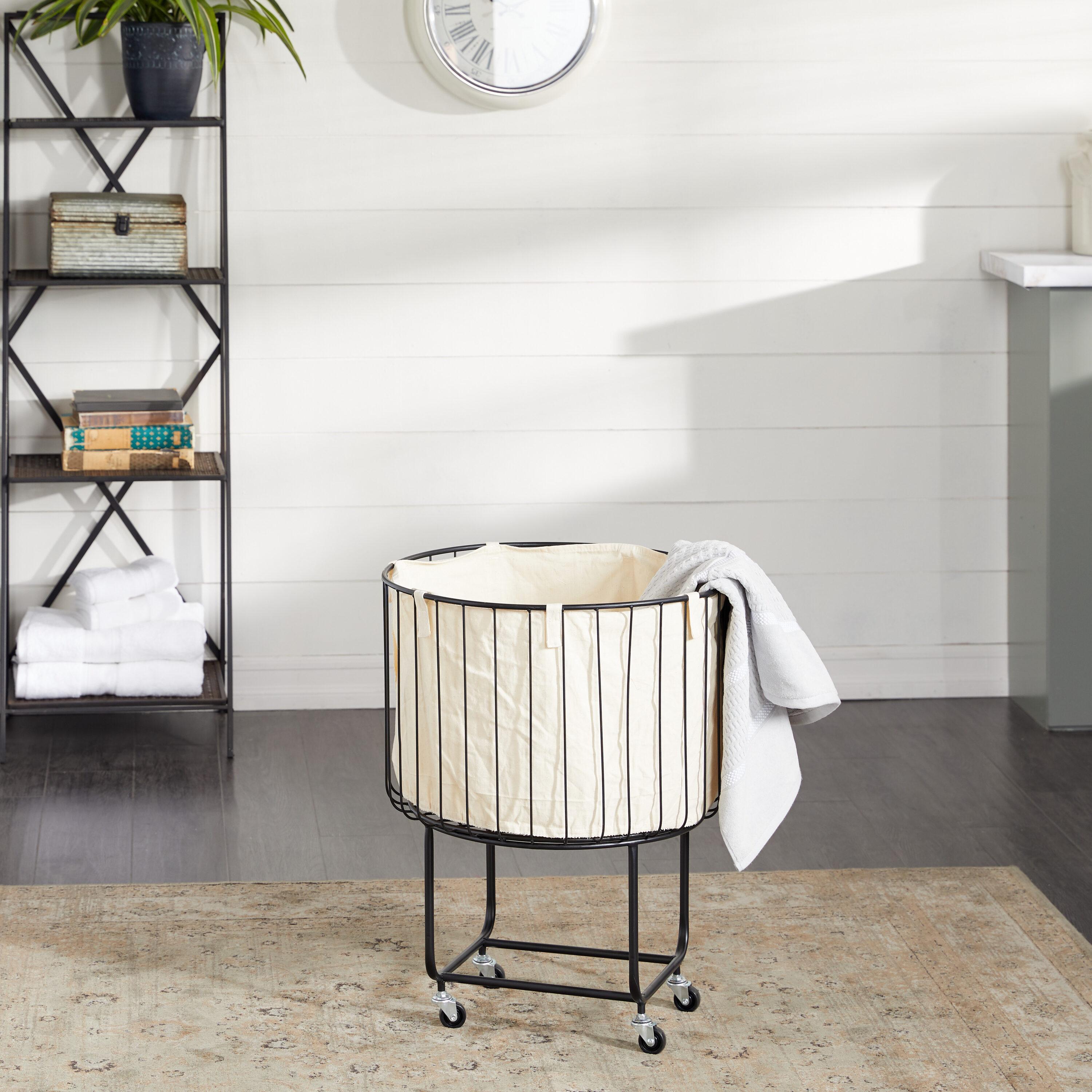 25.75''x19.25''  Contemporary Metal Storage Cart Off White - Olivia & May
