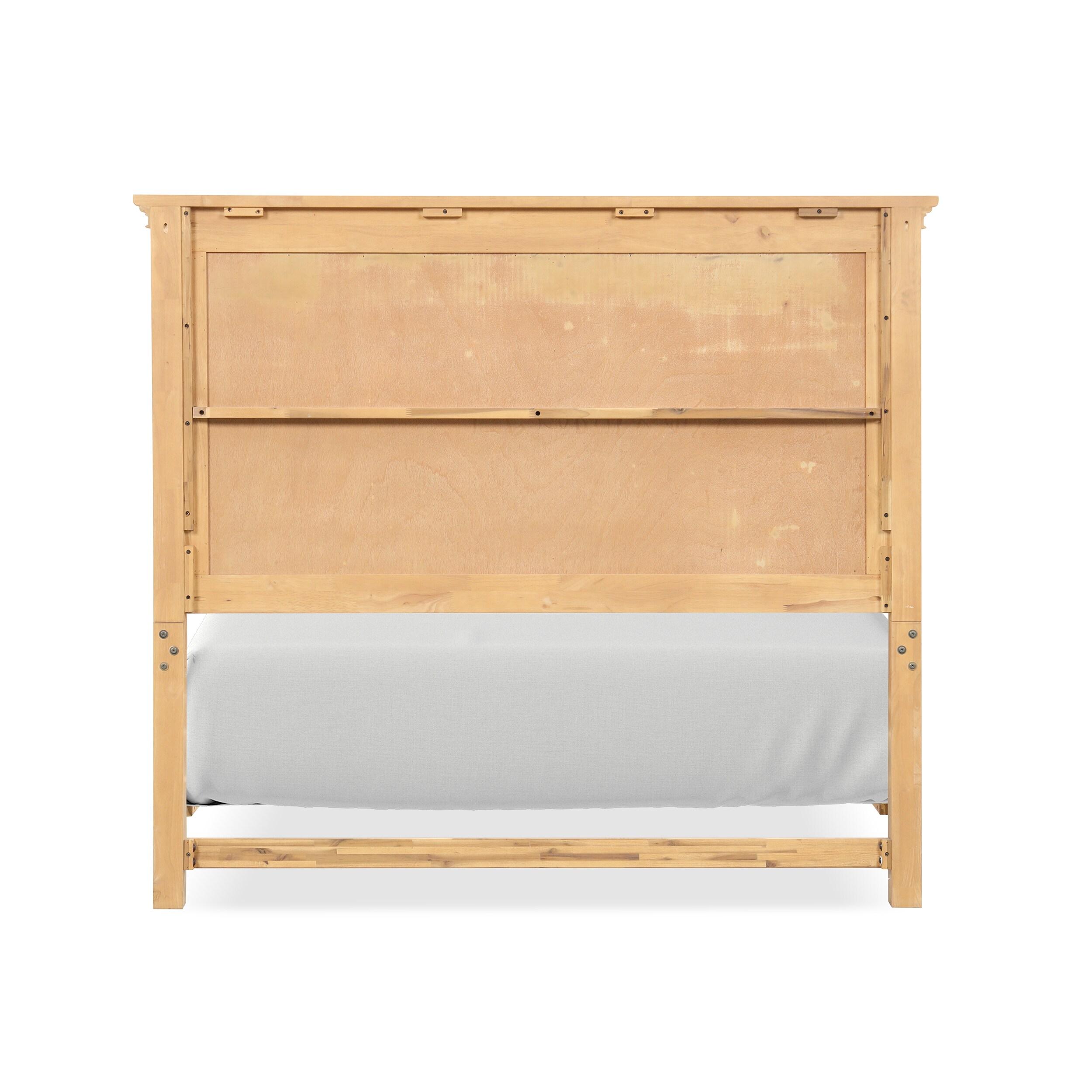 Furniture of America Stratford Solid Wood Queen Panel Bed, Natural Oak