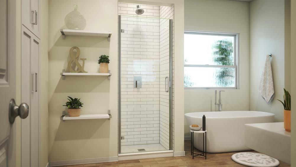 MP Swinging 31" x 67" Hinged Semi-Frameless Shower Door