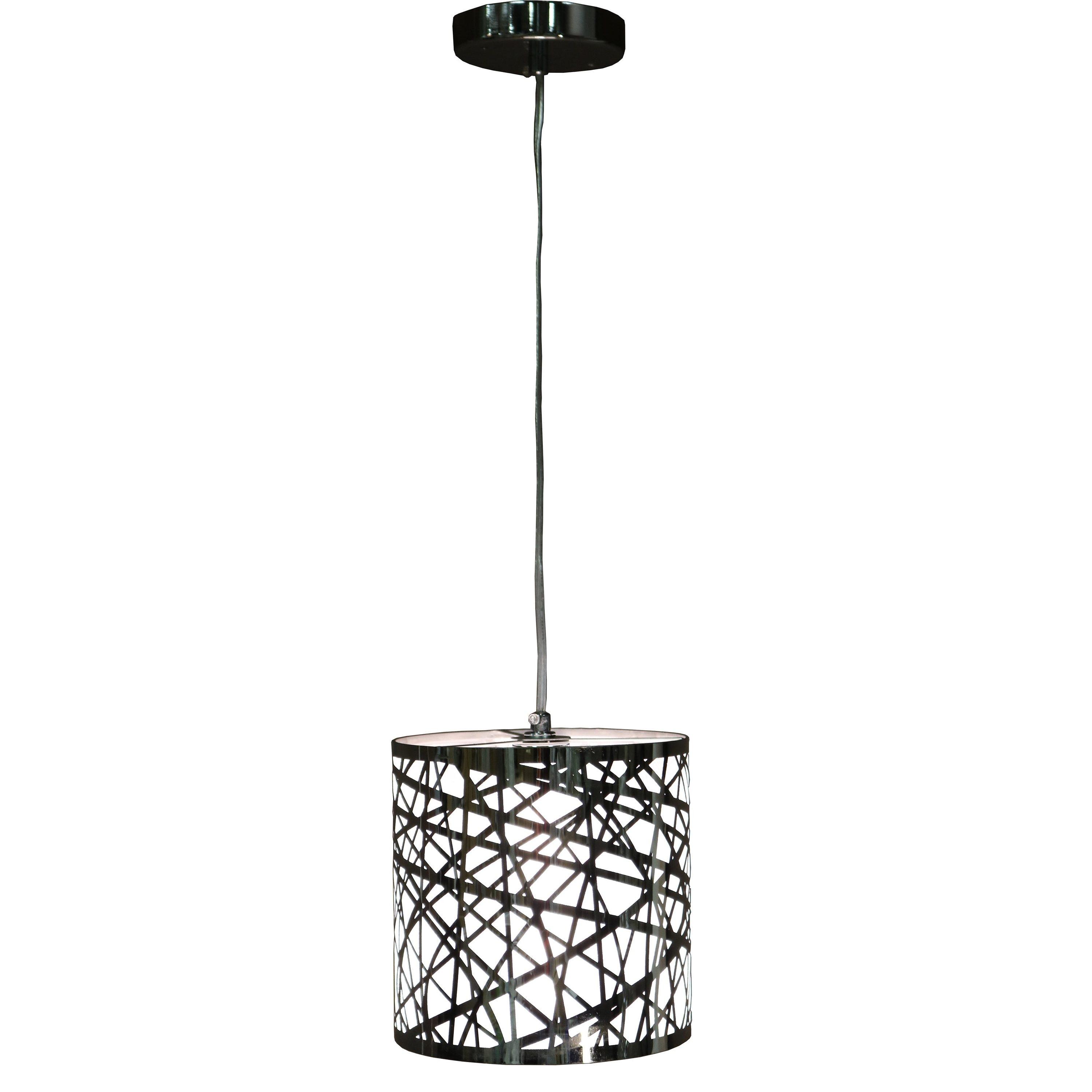 Warehouse of Tiffany Janna 1-light Metal 8-inch Chrome Finish Pendant Lamp