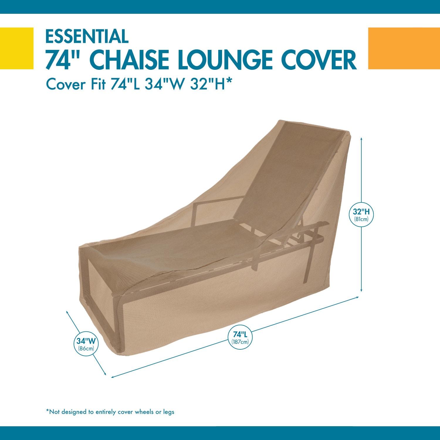 Duck Covers Essential Water-Resistant 74 Inch Chaise Lounge Chair Cover