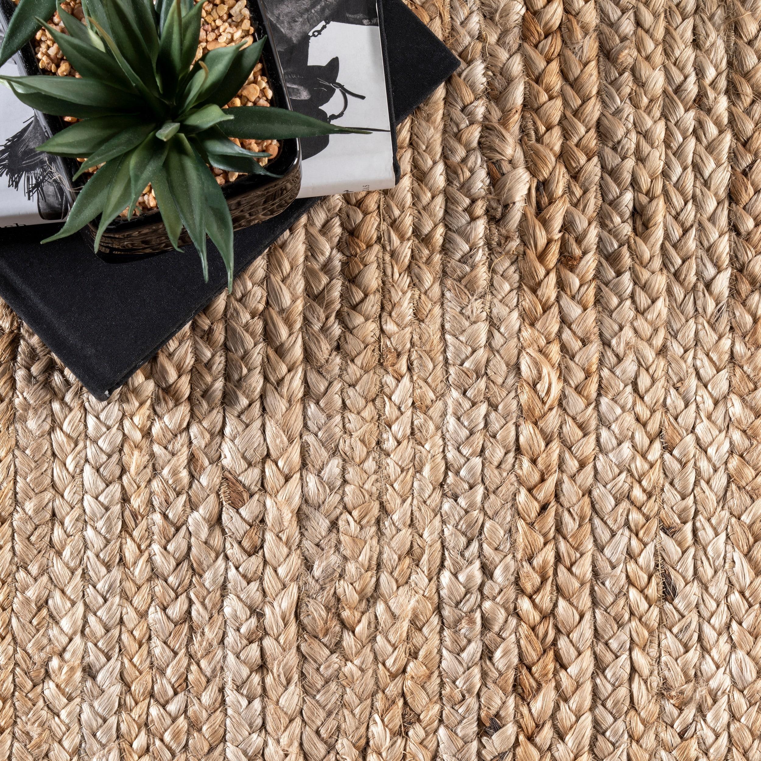 nuLOOM Rigo Hand Woven Farmhouse Jute Runner Rug, 2' 6" x 12', Natural