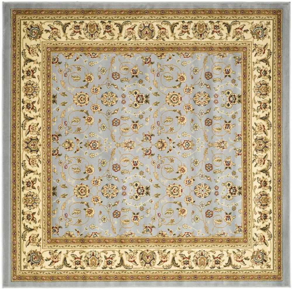 Lyndhurst LNH312 Power Loomed Area Rug - Light Blue/Ivory - 6'x6' - Safavieh.