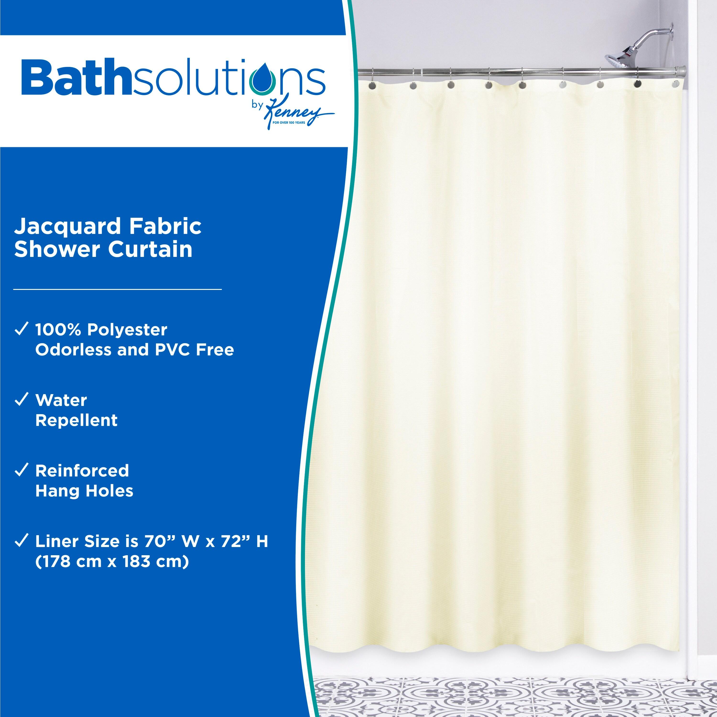 Kenney Kenney Water Repellant Jacquard Fabric Shower Curtain, 70" W x 72" H