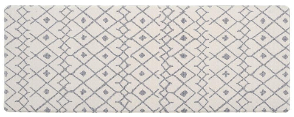 World Rug Gallery Modern Boho Trellis Anti Fatigue Standing Mat - Cream 18"x47"