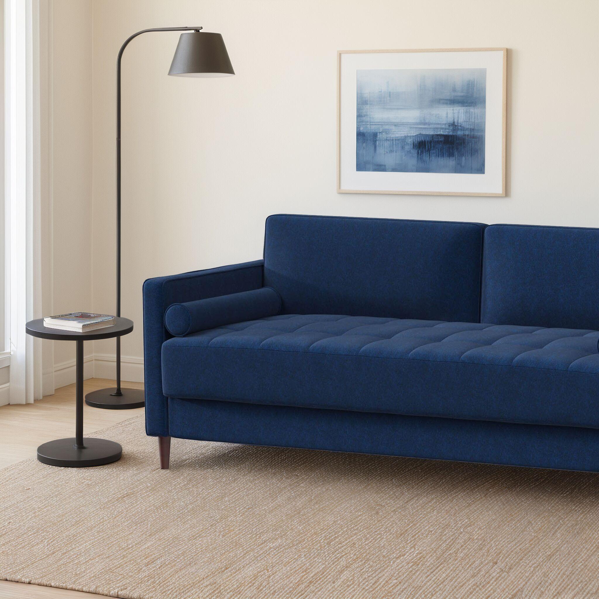 LifeStyle Solutions Jareth Sofa in Navy Blue Fabric Upholstery