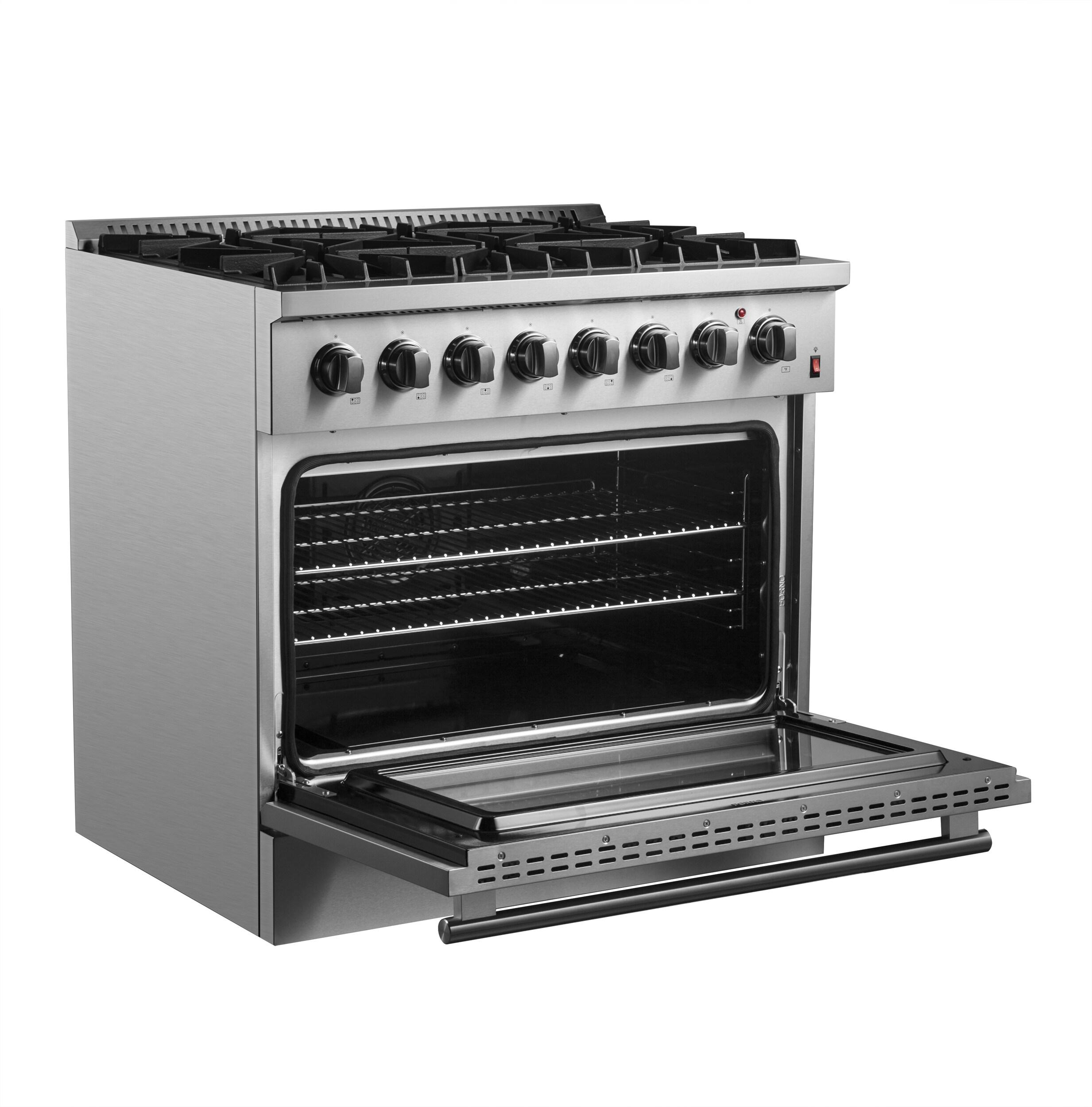 Marco 36-Inch Dual Fuel Range Stainless Steel, 6 Burners, 5.36 cu.ft. True Conve