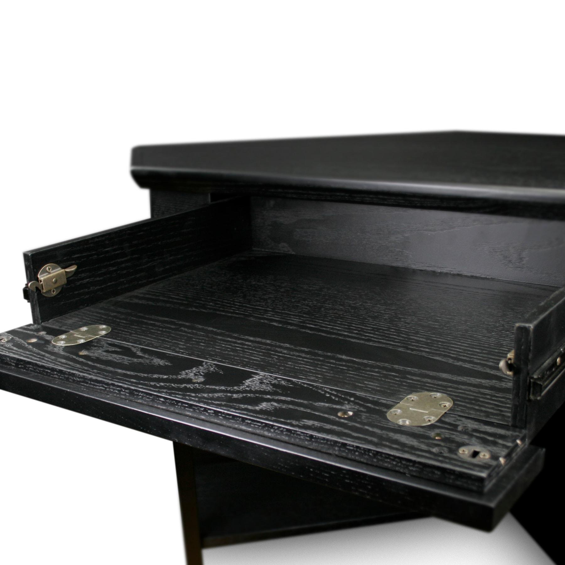 Leick Furniture Corner Computer Wood Desk in Black