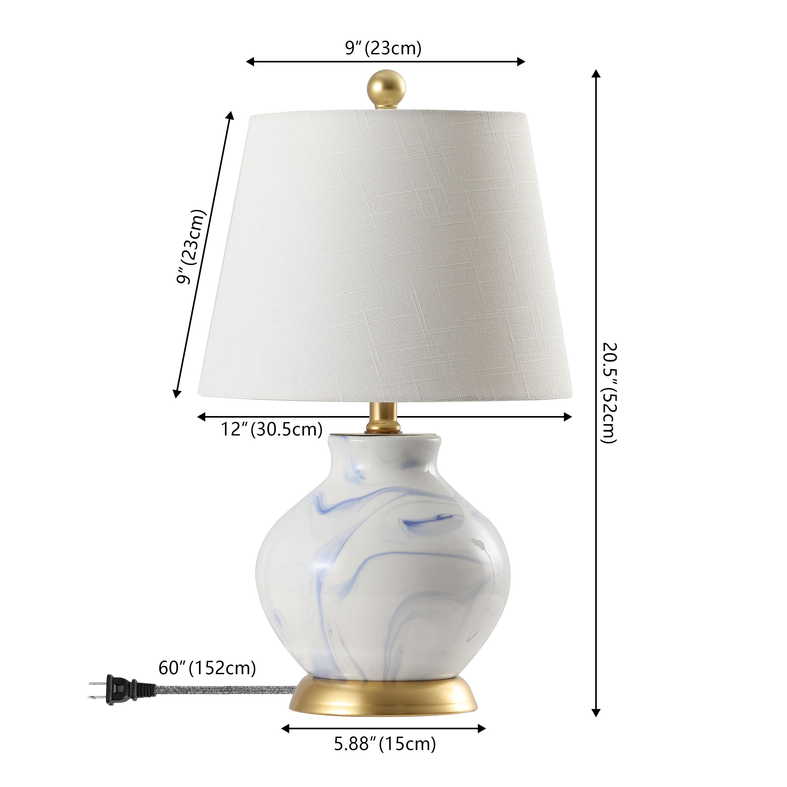 Jonathan Y Holly Marbleized Ceramic Led Table Lamp