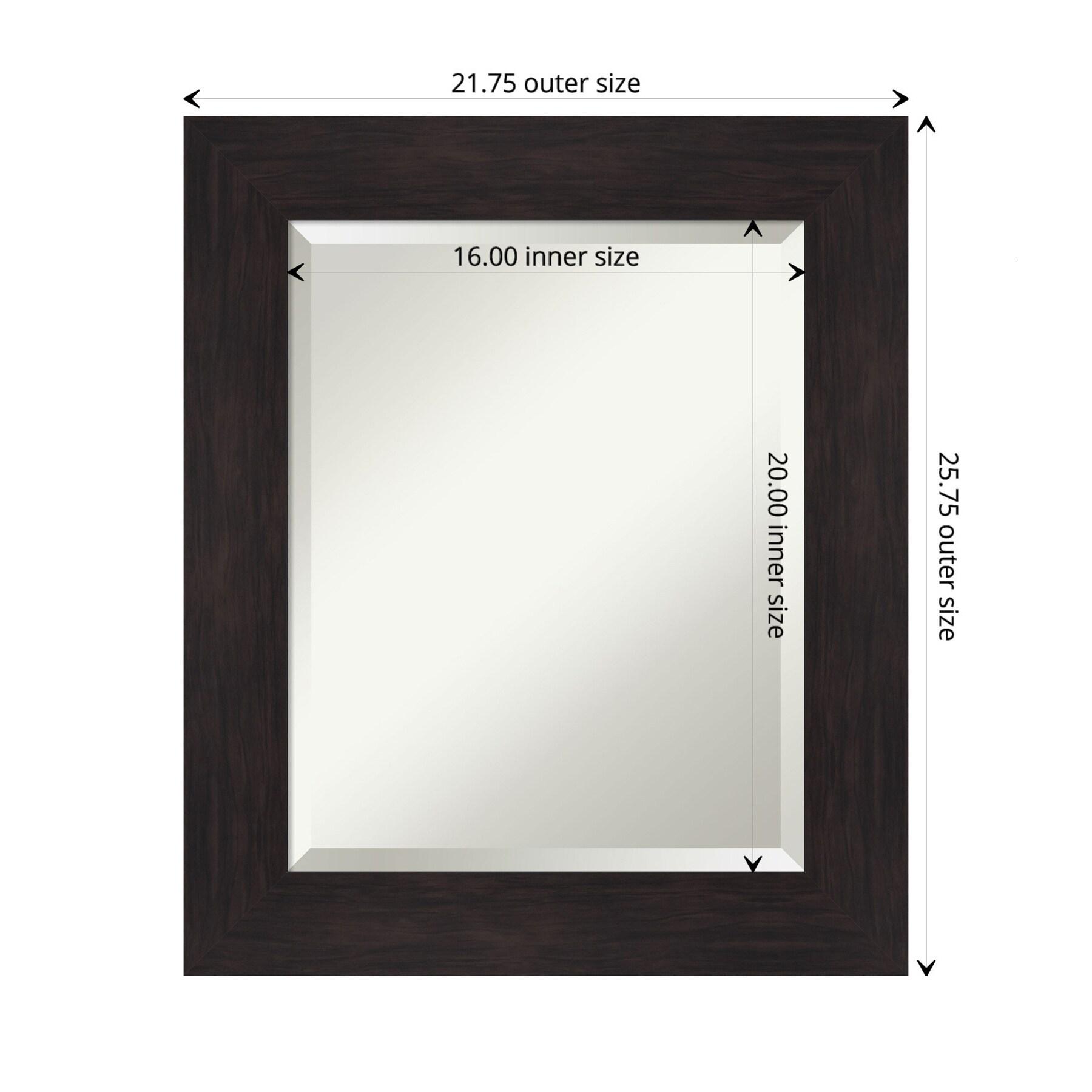 Amanti Art Furniture 21.38-Inches x 25.38-Inches Framed Rectangle Bathroom Vanity Mirror ( Espresso Brown )