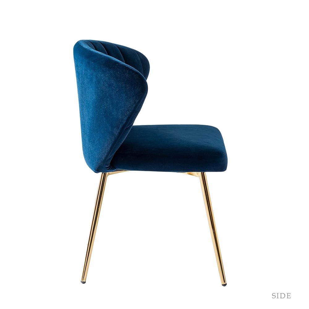 STCKJXX Velvet Dining Chair  Cute Armless Accent Chair Living Room Chair with Golden Legs  Mid Century Modern Upholstered Side Chair for Kitchen Vanity  Fuchsia