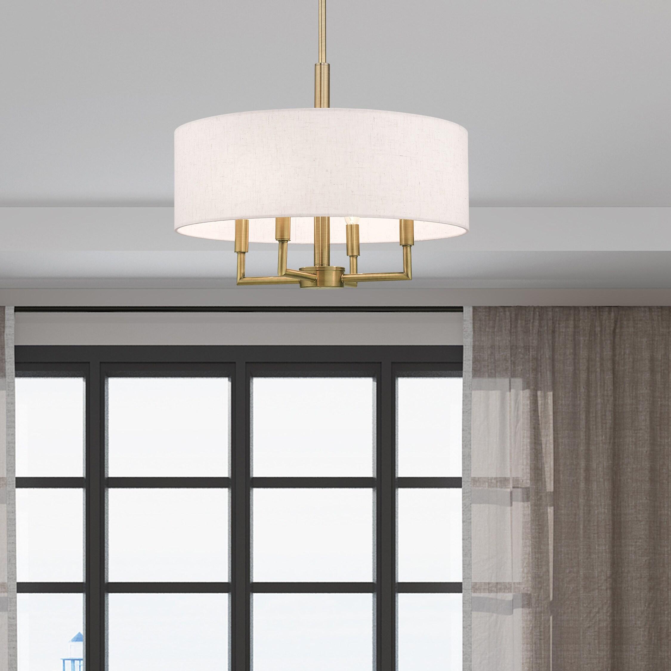 Livex Lighting Meridian 4 - Light Chandelier in  Antique Brass