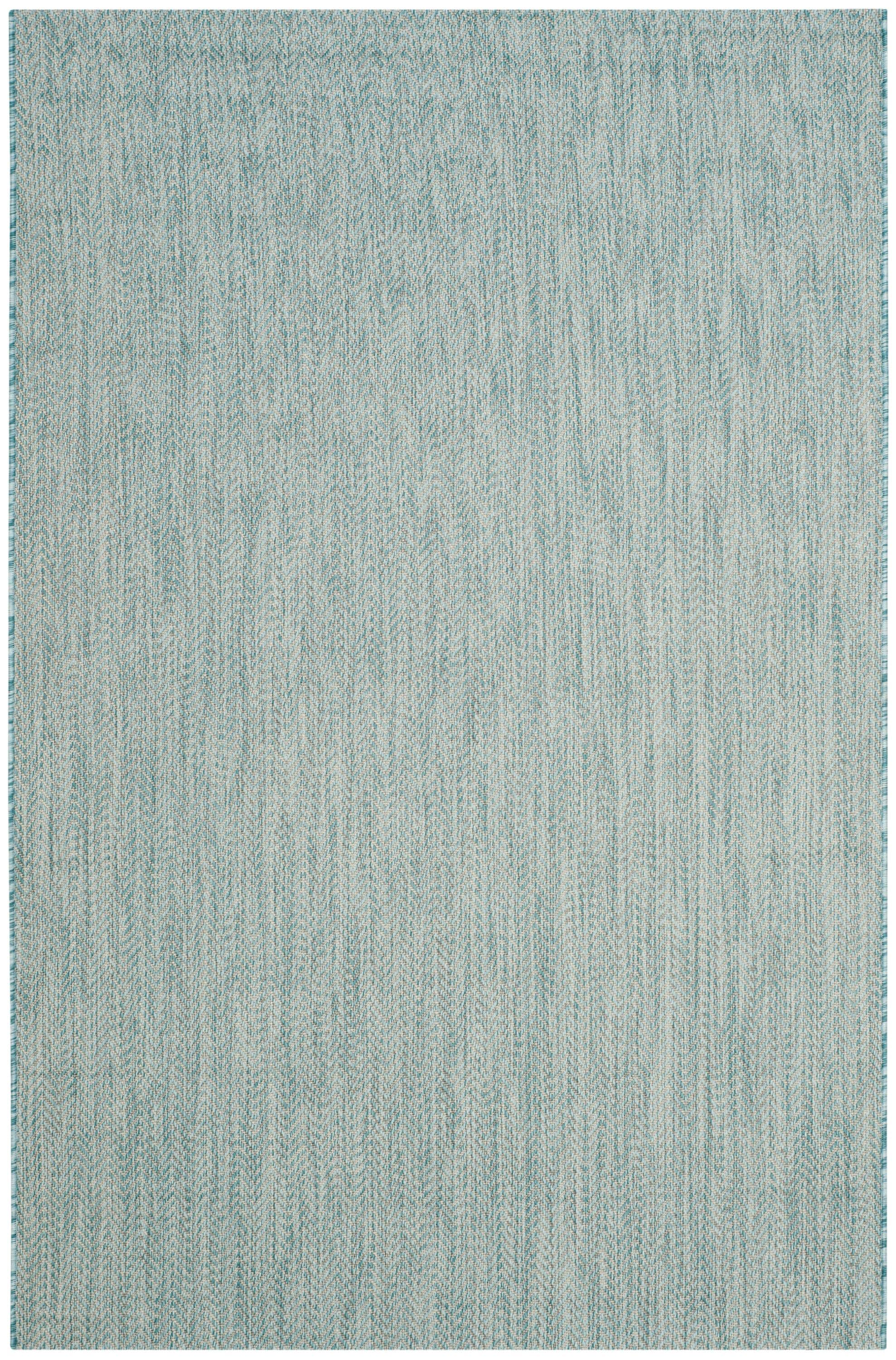 Courtyard CY8022 Power Loomed Indoor and Outdoor Area Rug - Aqua/Grey - 4'x5'7" - Safavieh