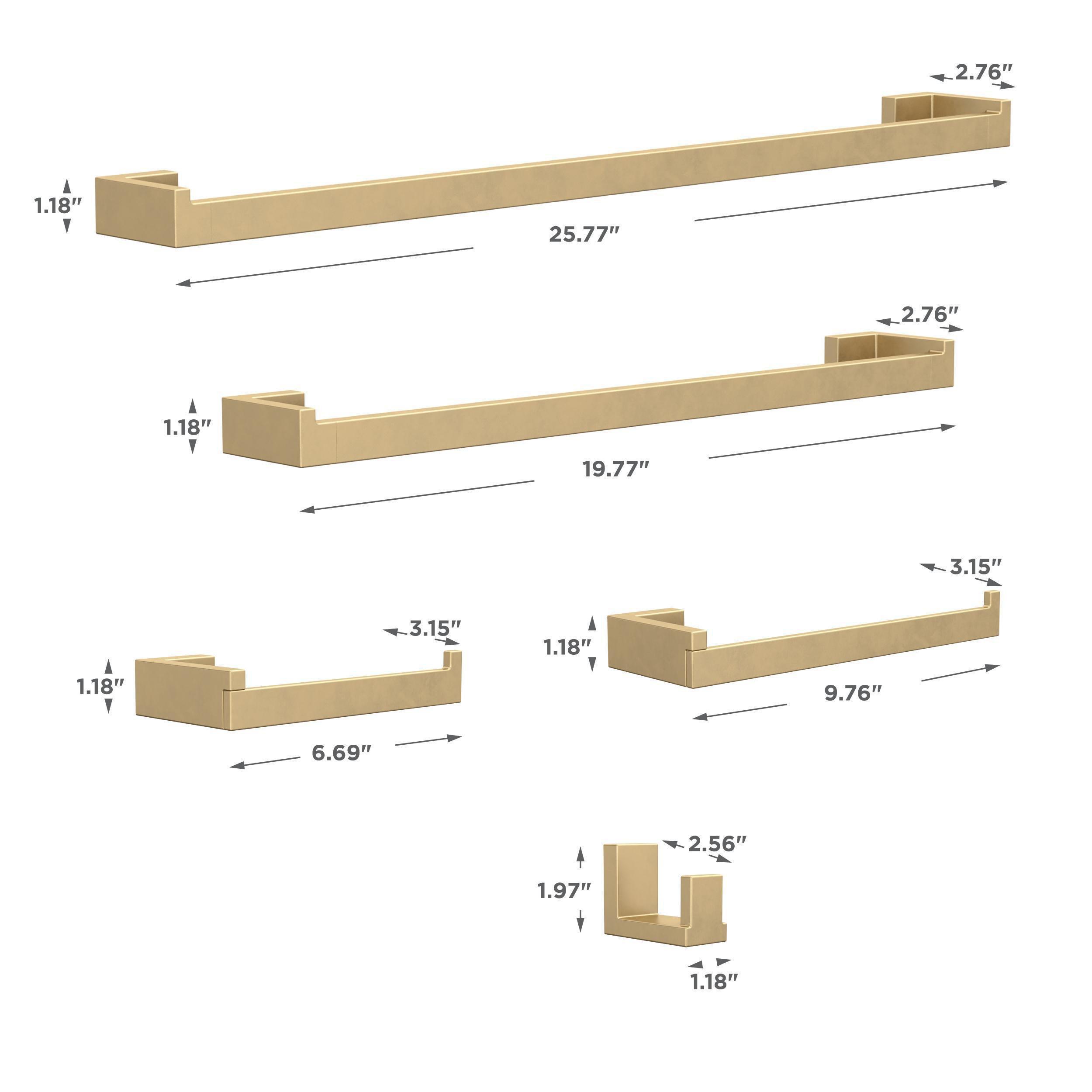 Franklin Brass BFT65-BB Beaufort 5-Piece Bath Accessory Set, Satin Gold