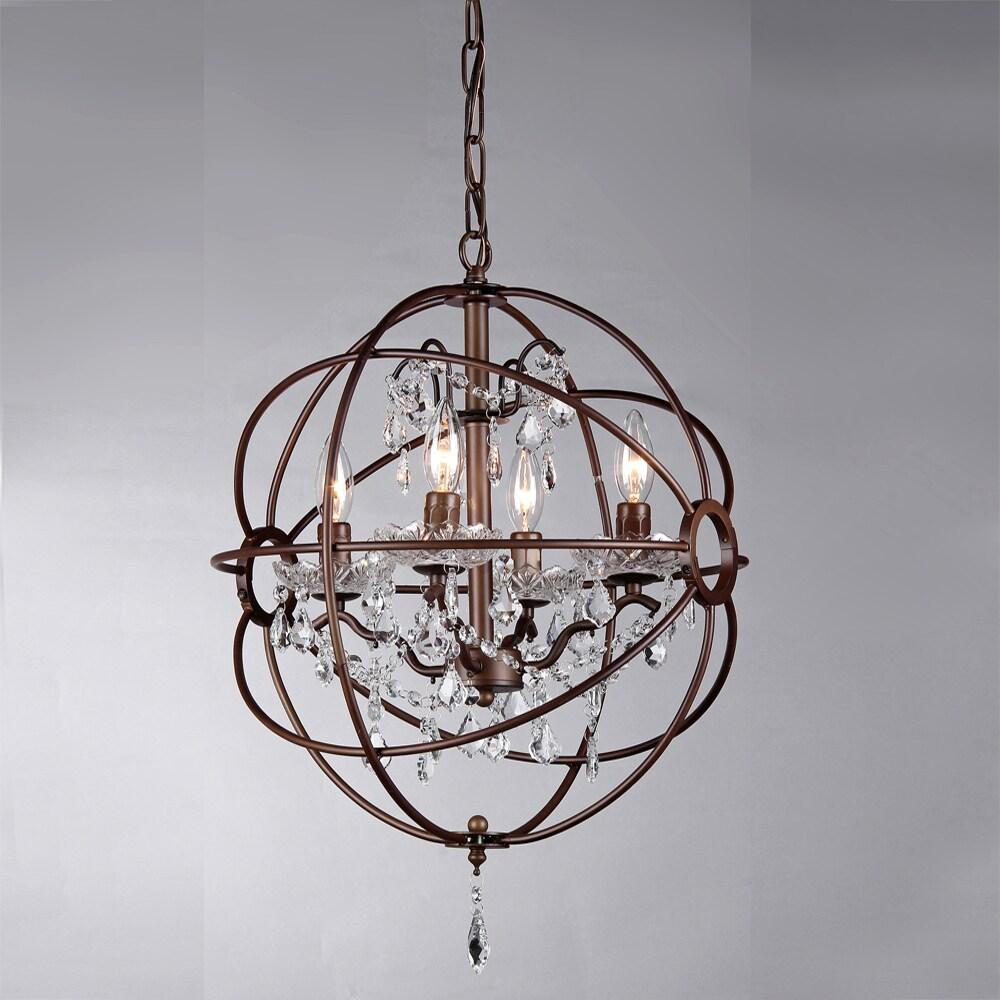Warehouse of Tiffany Edwards Antique Bronze 16-inch 4-light Crystal Chandelier