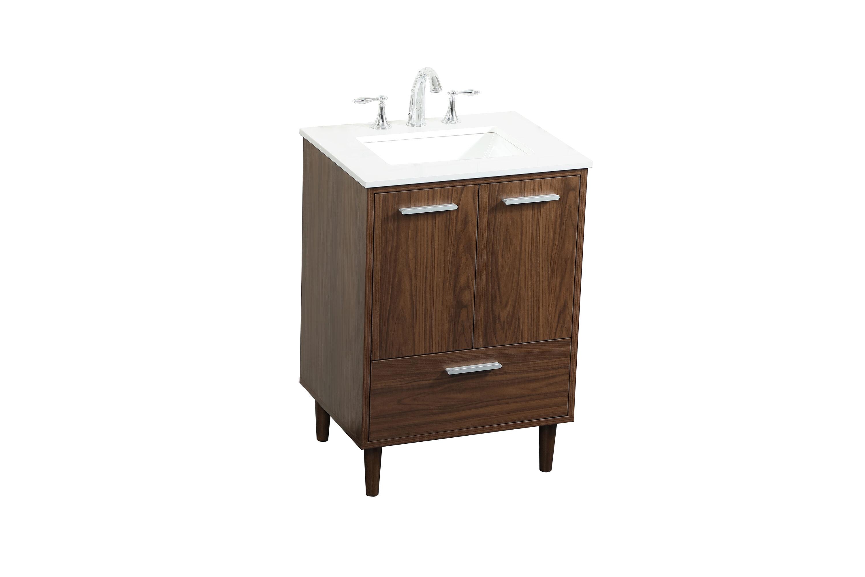 Baldwin 24'' Single Bathroom Vanity with Engineered Marble Top