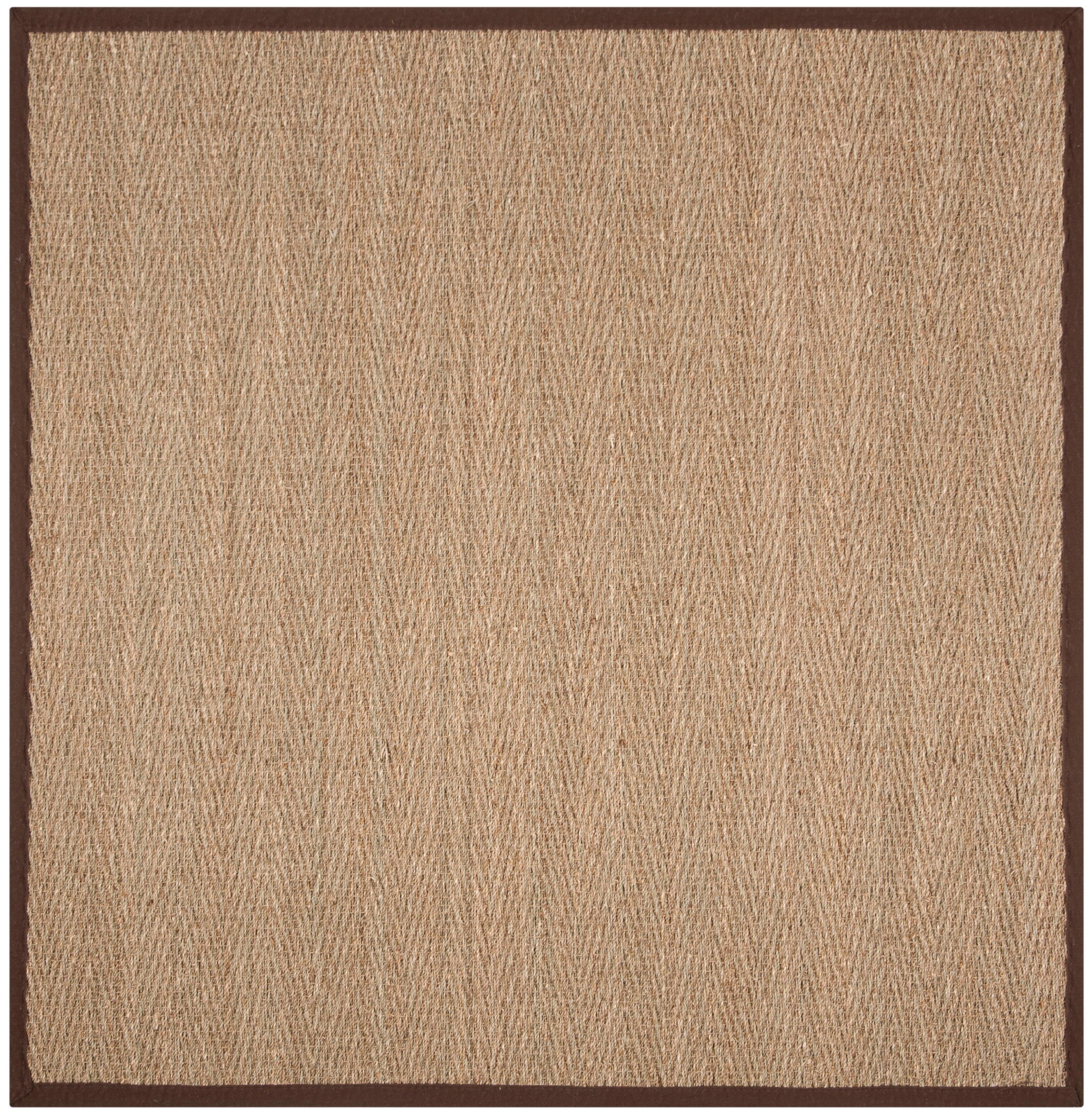 Natural Fiber NF115 Power Loomed Indoor Area Rug - Natural/Dark Brown - 6'x6' - Safavieh
