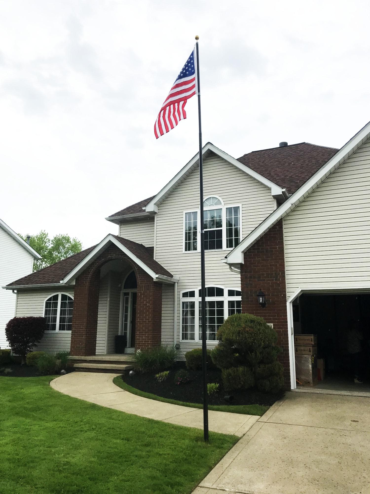 21 ft Bronze Telescopic Flagpole Kit with American Flag