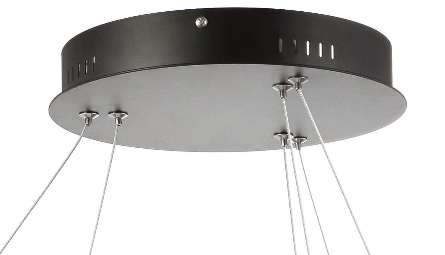Brice 24" Round Integrated LED Metal Pendant, Matte Black