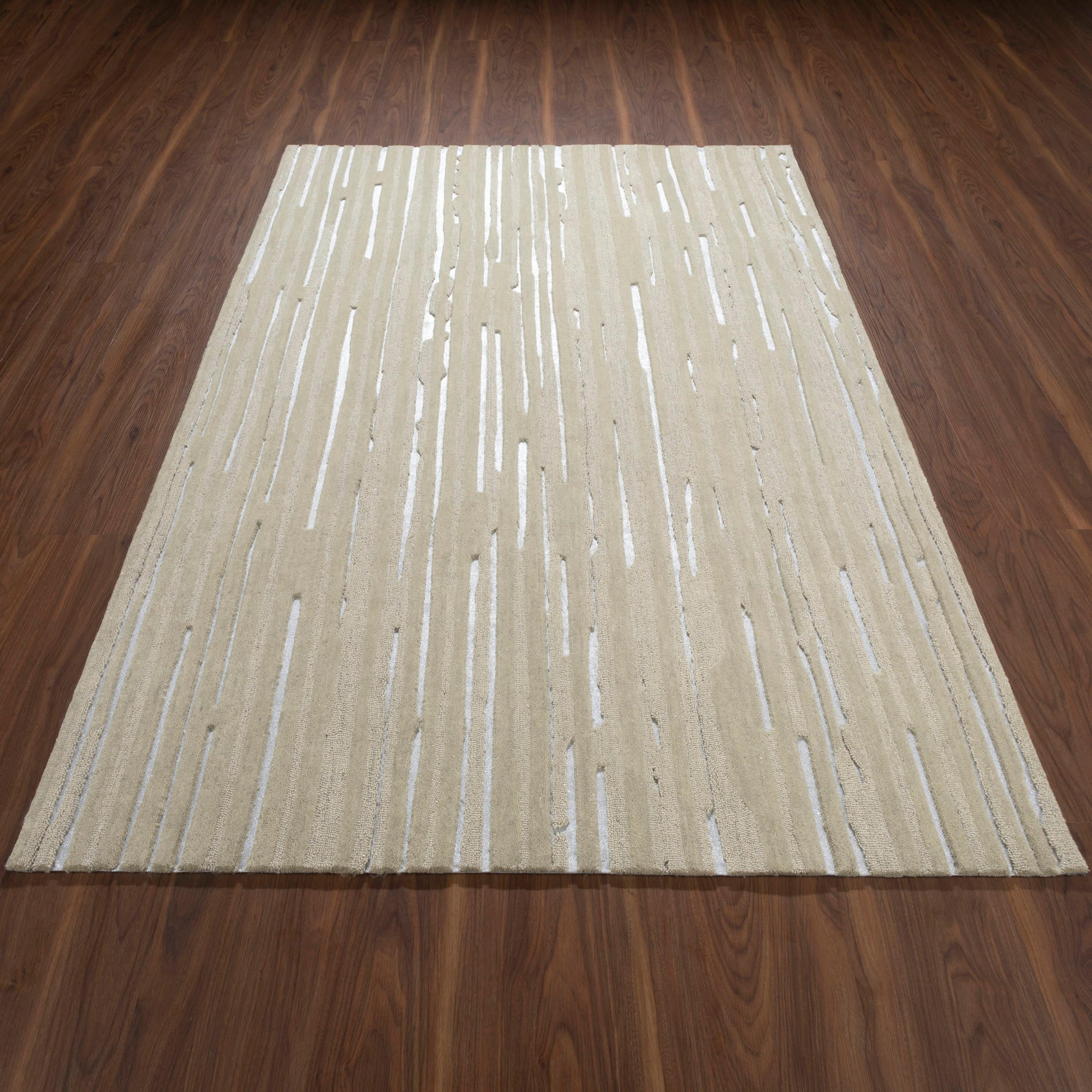 Addison Rugs Addison Dazzle Modern Hand Spun Wool and Metallic Area Rug Champagne 2' x 3' 2' x 3'