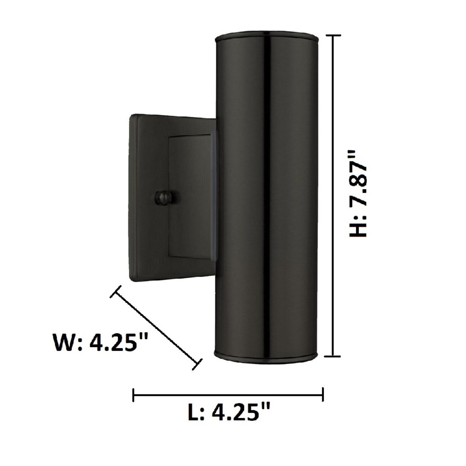 2-Light Riga Outdoor Wall Light Matte Black - EGLO: ETL Listed, Integrated LED, Adjustable Head Tilt, Iron Body