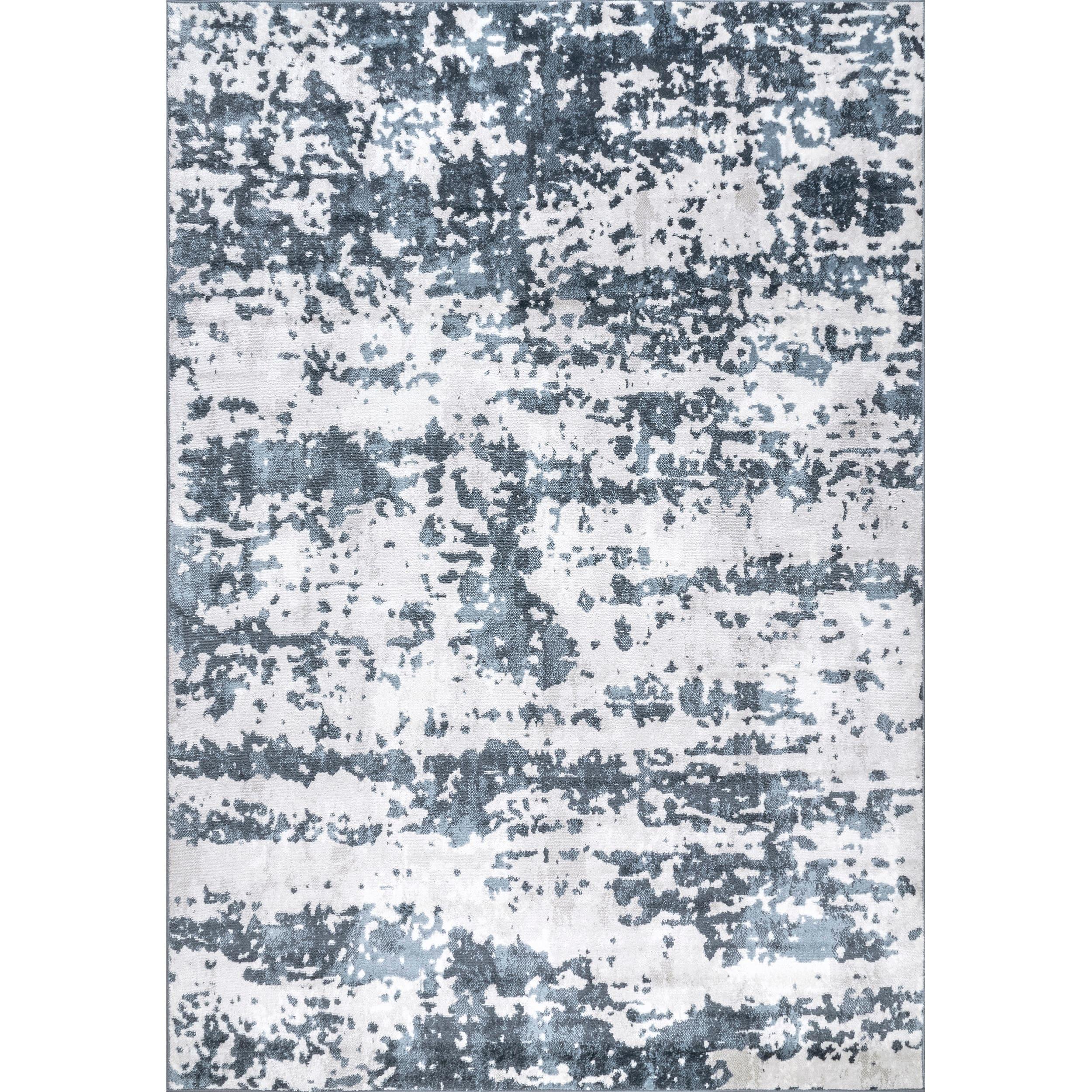 4'3"x6' Ginny Contemporary Speckled Abstract Area Rug Blue - nuLOOM: Machine Made, Low Pile, Indoor Use
